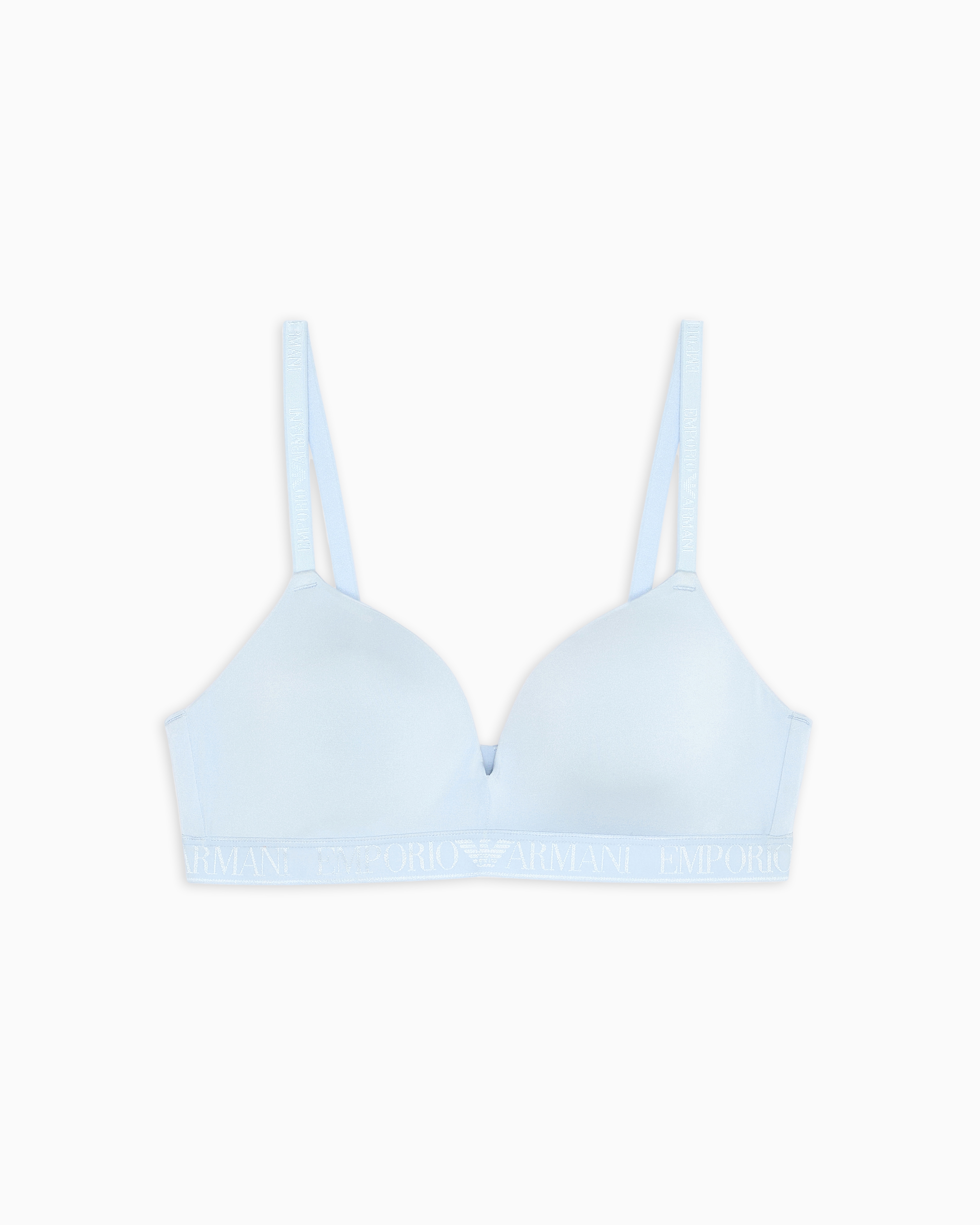 Emporio Armani Asv Iconic Padded Triangle Bra In Recycled Microfibre