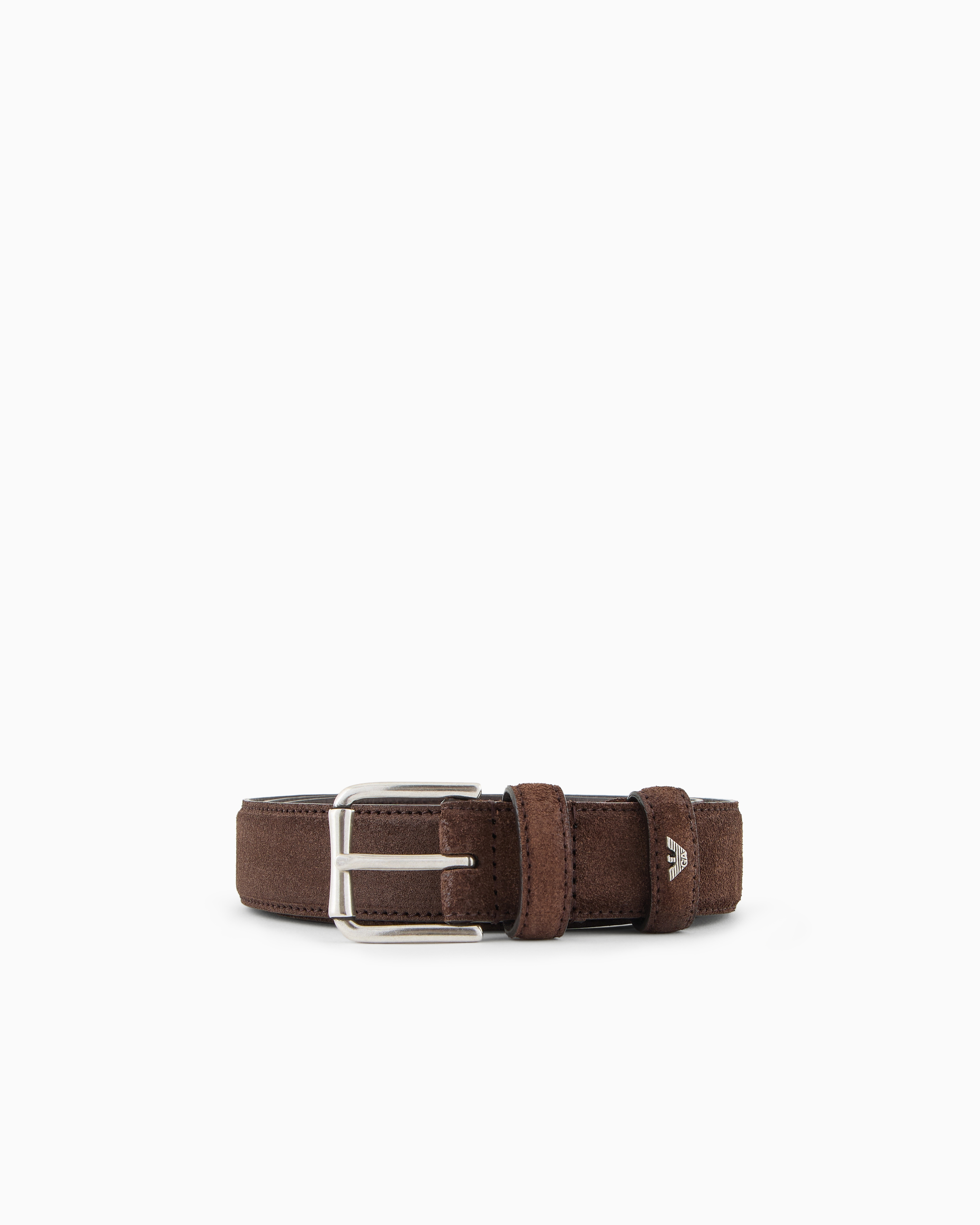 Emporio Armani - Suede belt, Man, Brown, Size: