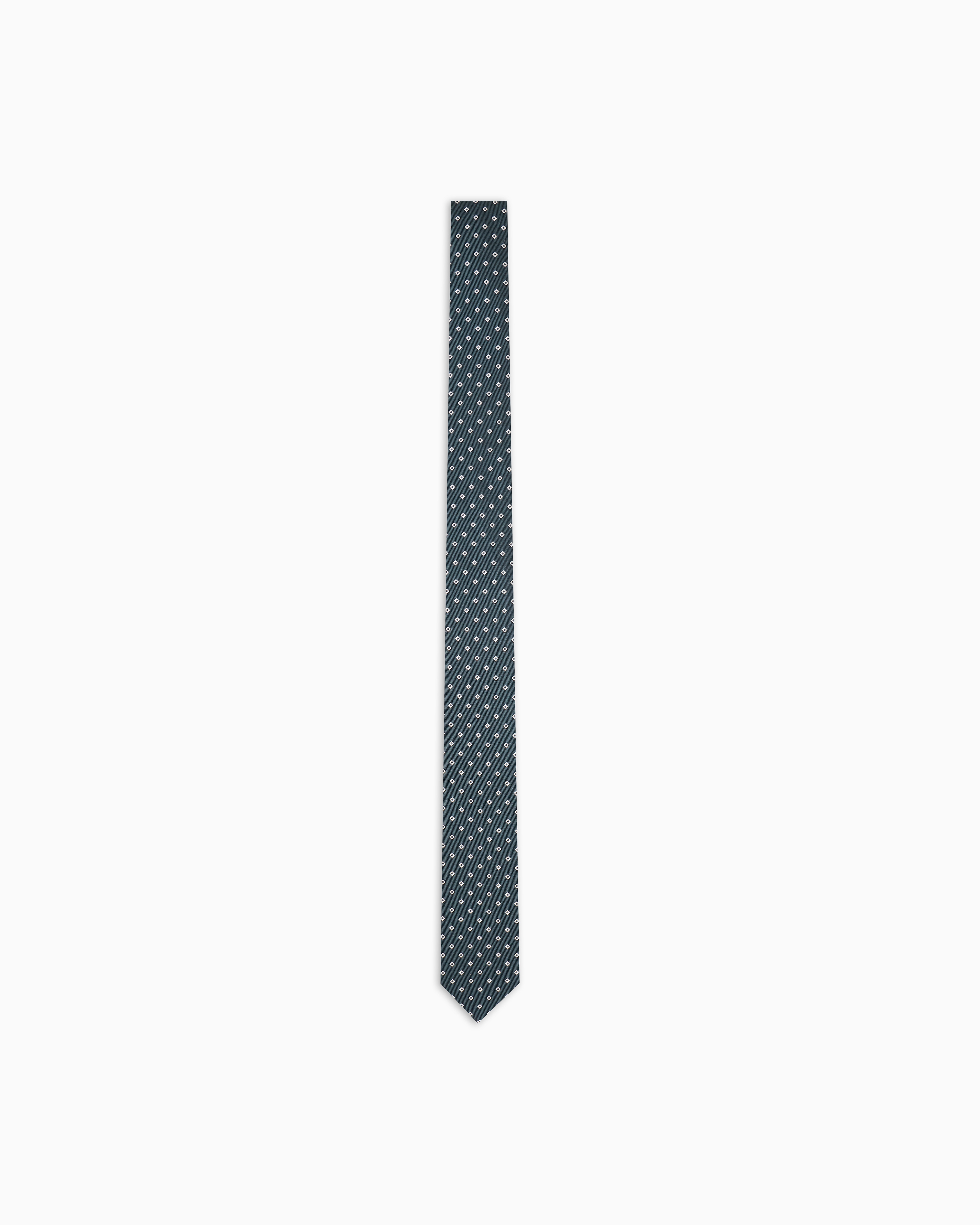 Emporio Armani - Pure silk tie with jacquard micro-pattern, Man, Green, Size: TU