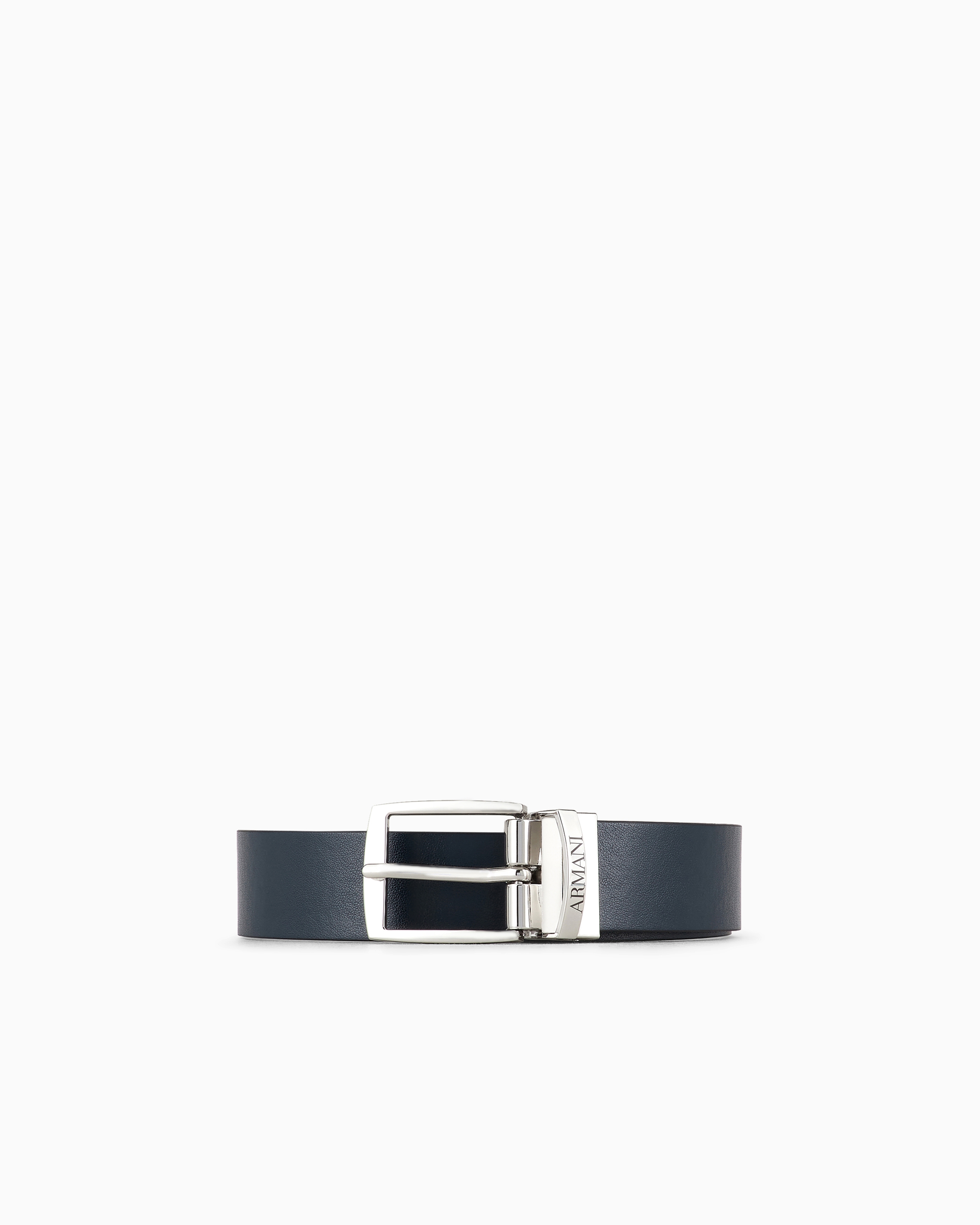 Emporio Armani Navy_blue Reversible Belt With Logo Buckle Medium