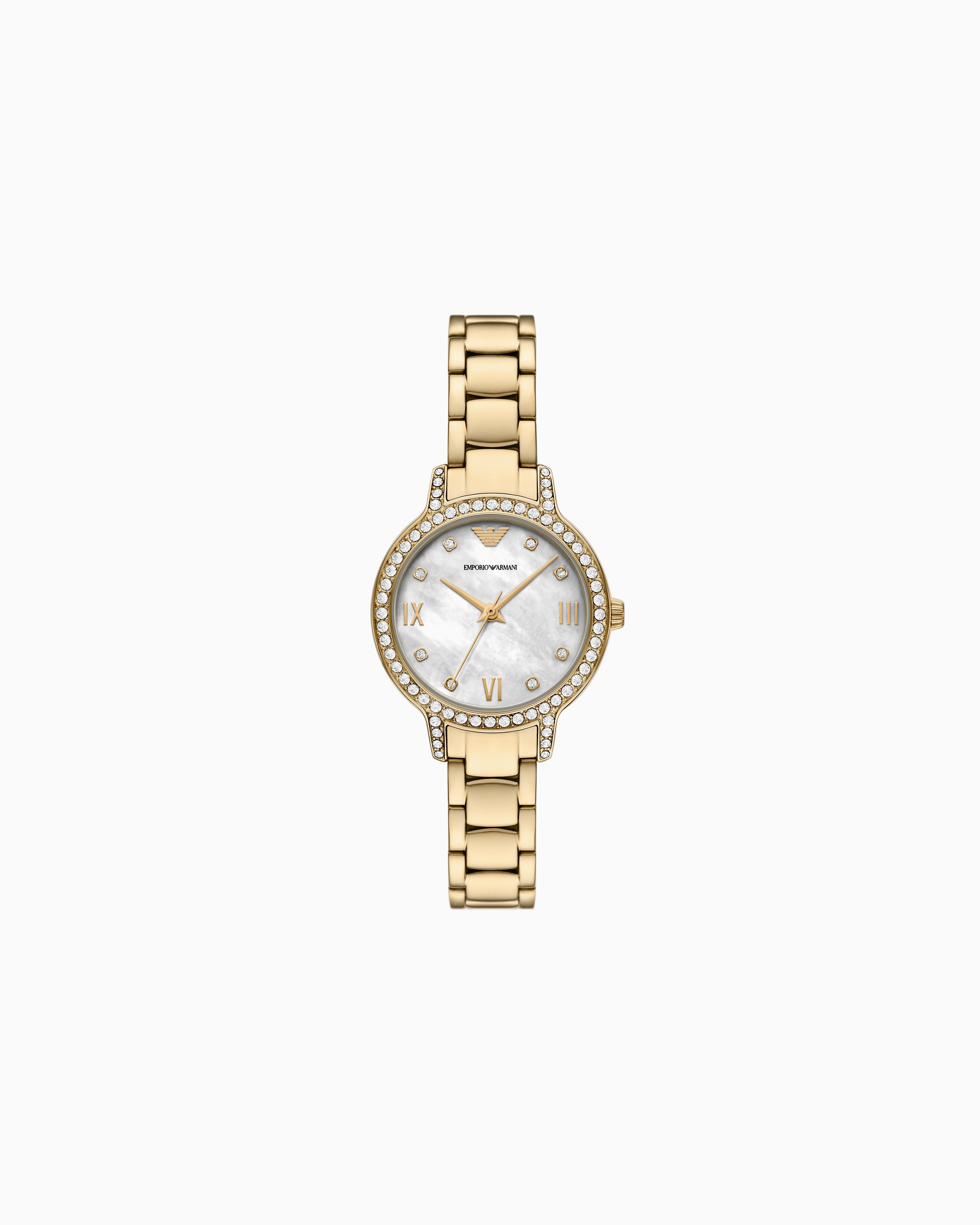 Emporio Armani Women's Multicoloured Three-Hand Gold-Tone Stainless Steel Watch Tu
