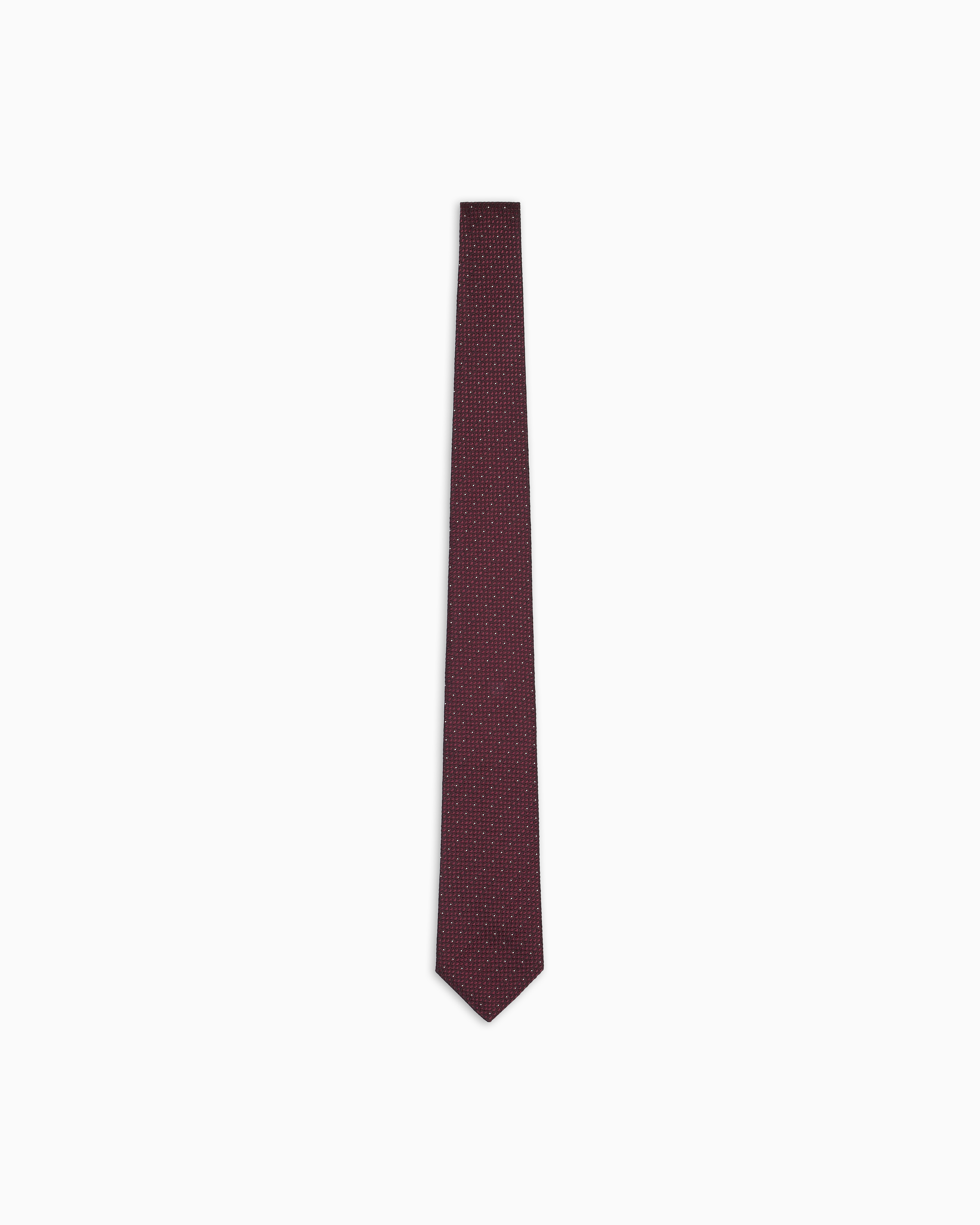 Pure silk tie with jacquard micro-pattern | Emporio Armani