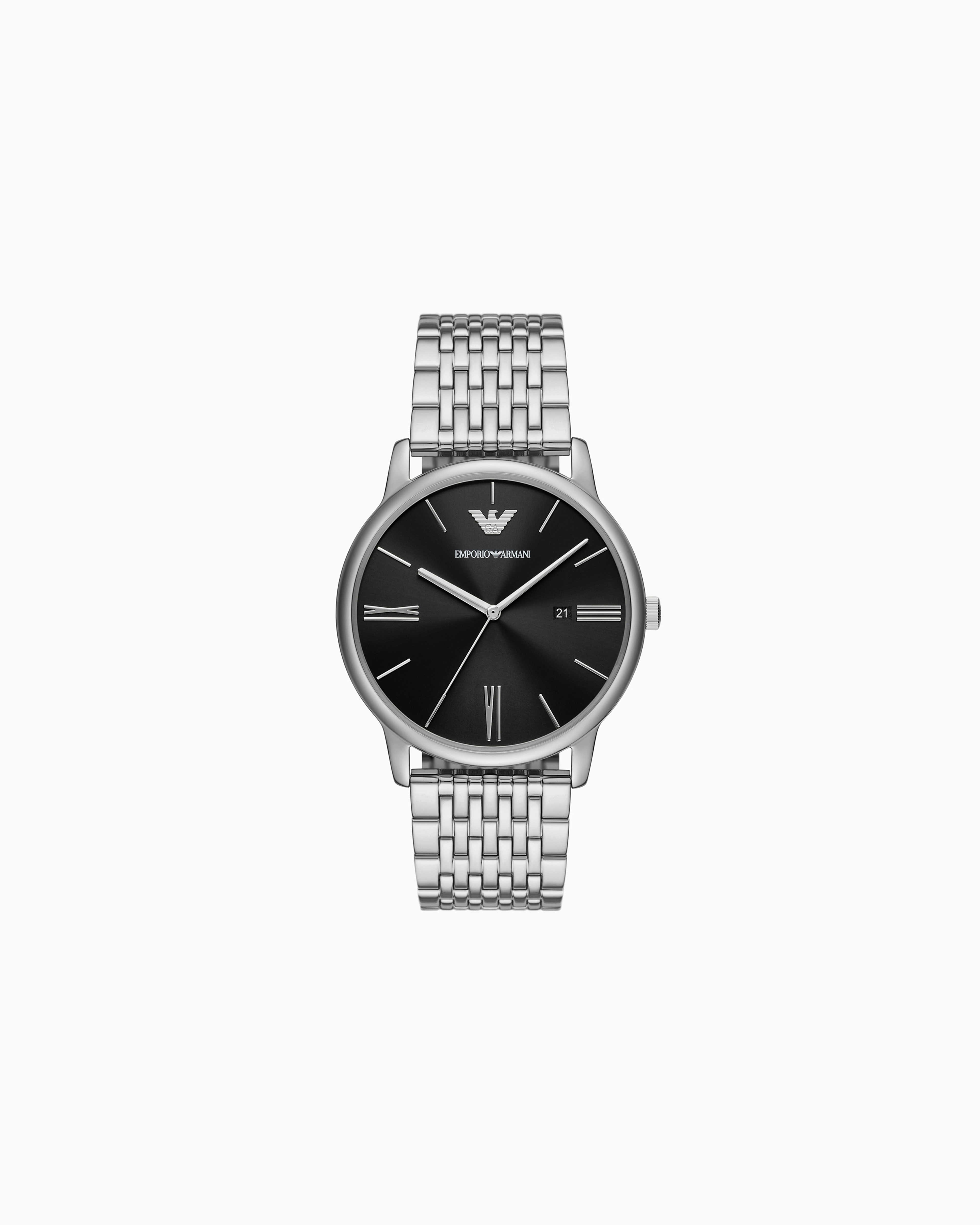 Emporio Armani - Three-Hand Date Stainless Steel Watch, Man, Multicoloured, Size: TU
