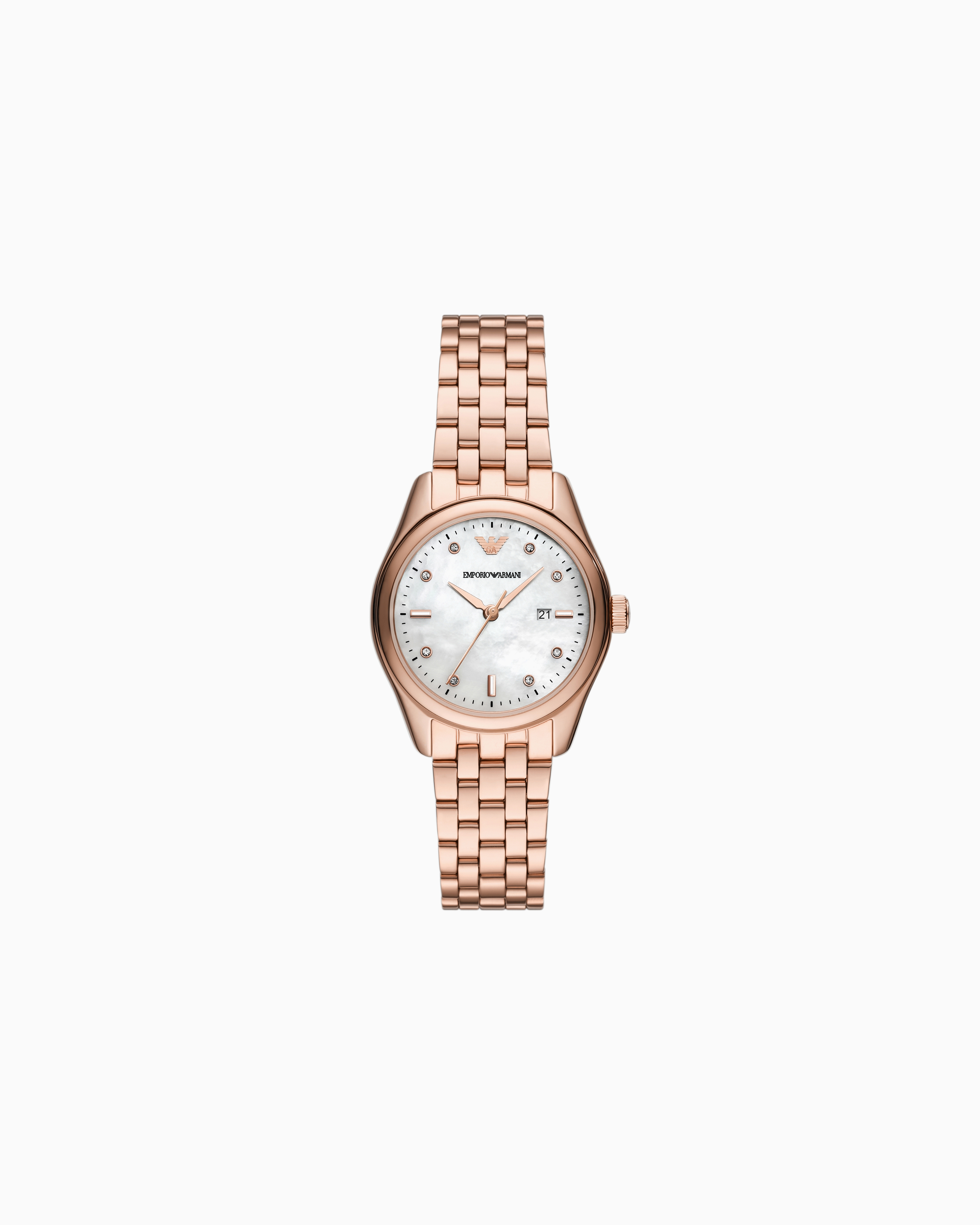 Emporio Armani -  Three-Hand Date Rose Gold-Tone Stainless Steel Watch, Woman, Multicoloured, Size: TU