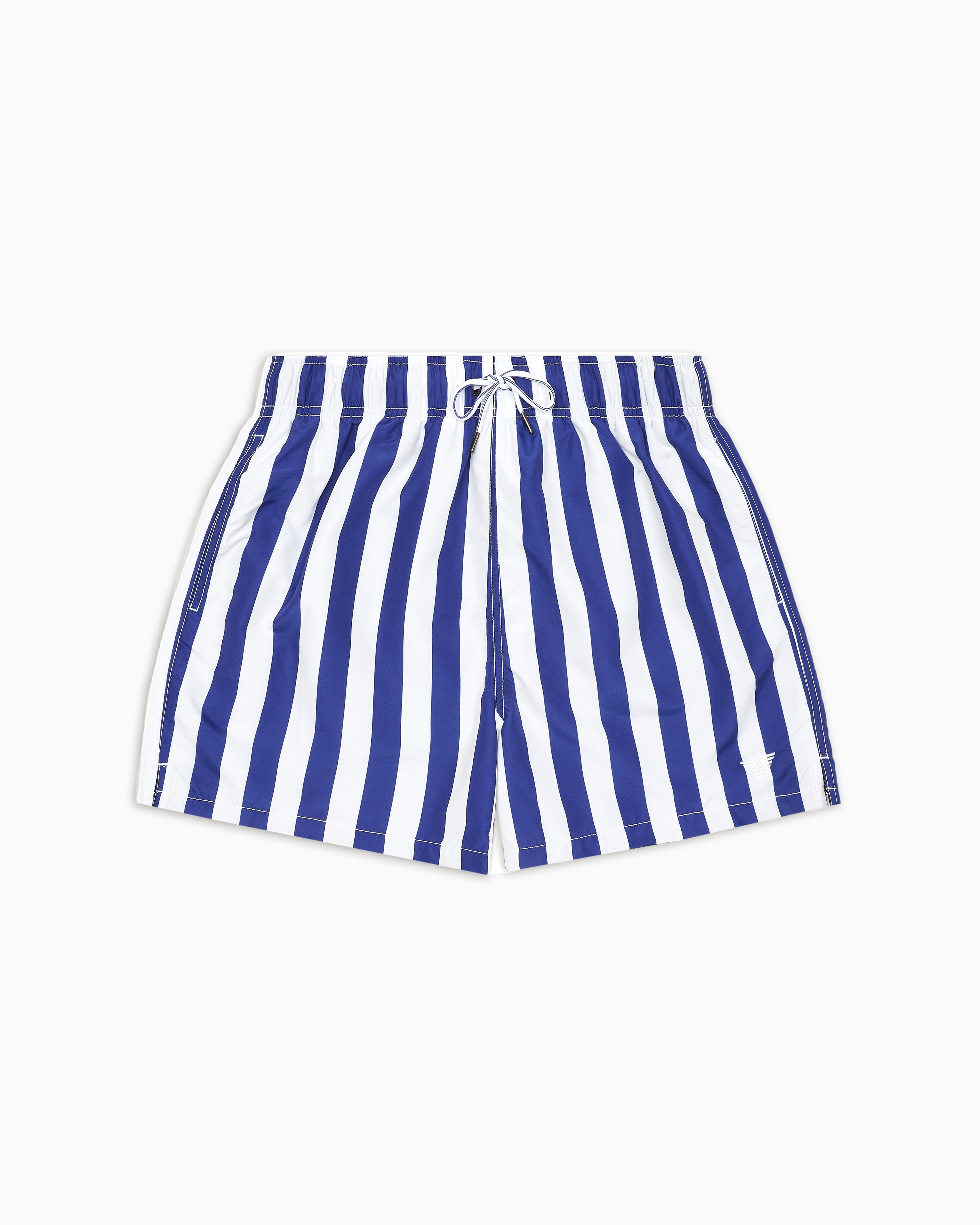 Emporio Armani - Swim shorts with two-tone striped motif, Man, Blue, Size: