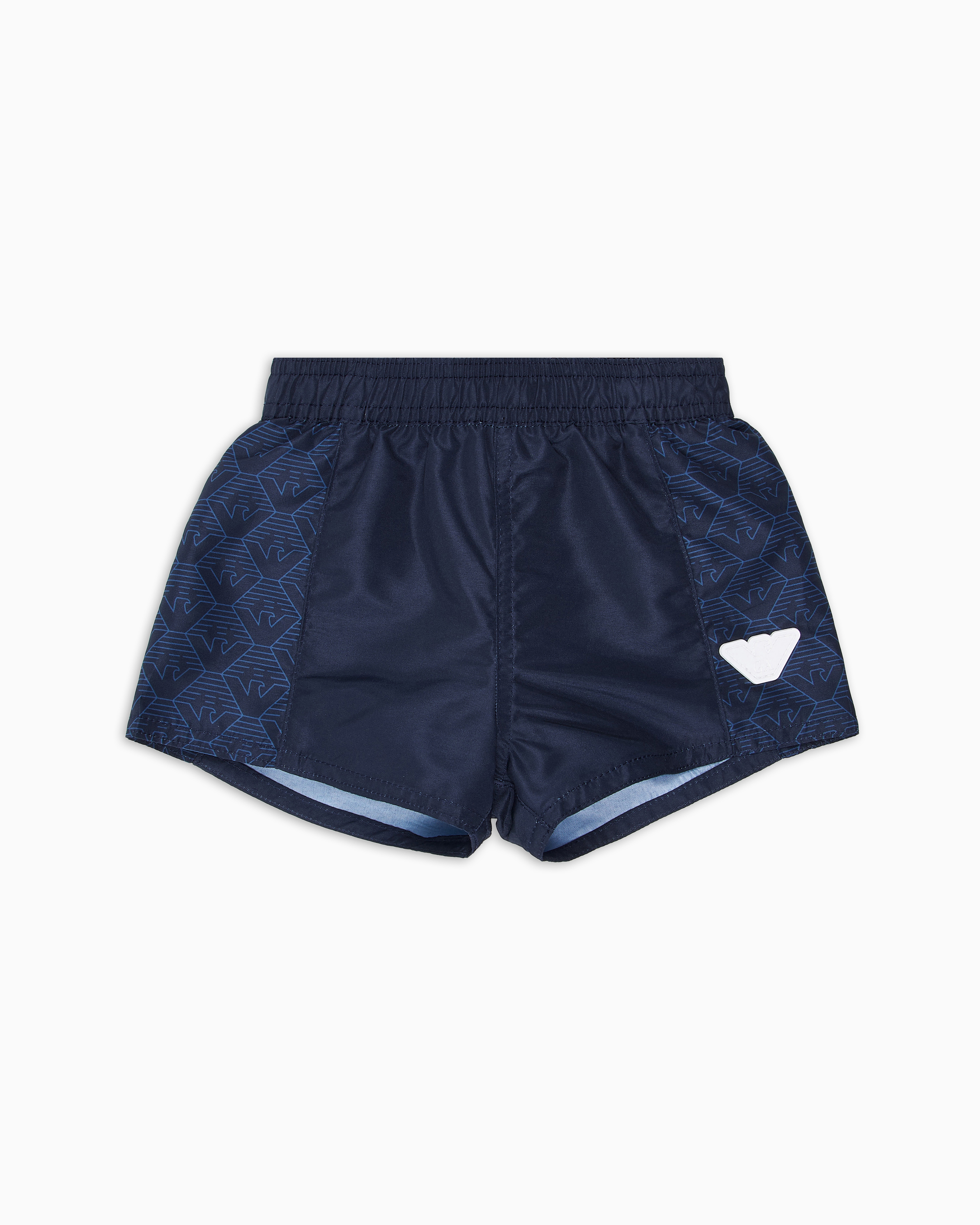 Emporio Armani - ASV Swim shorts with logo band, Boy, Navy Blue, Size: