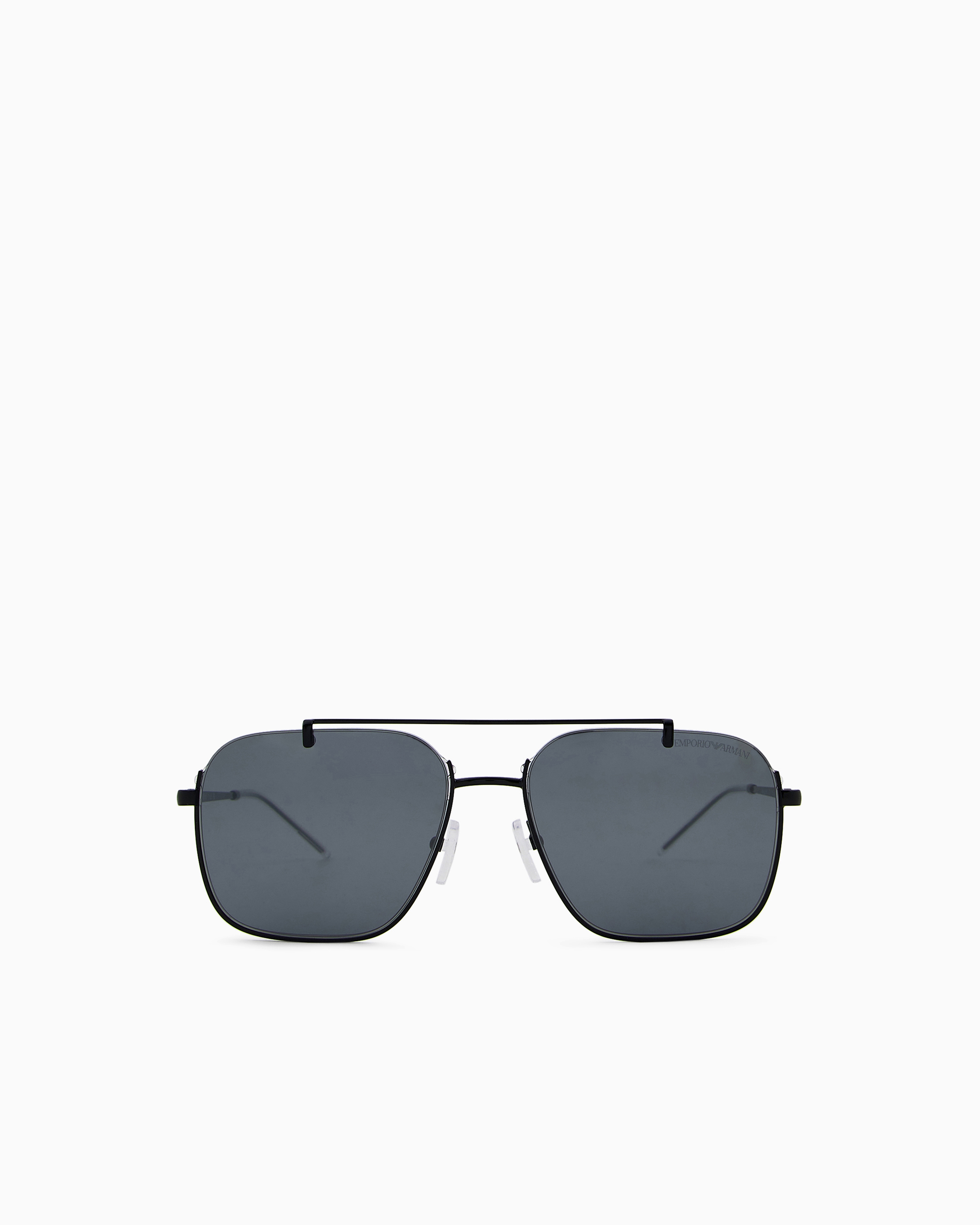 Emporio Armani - Men’s rectangular sunglasses, Man, Black, Size: 57L
