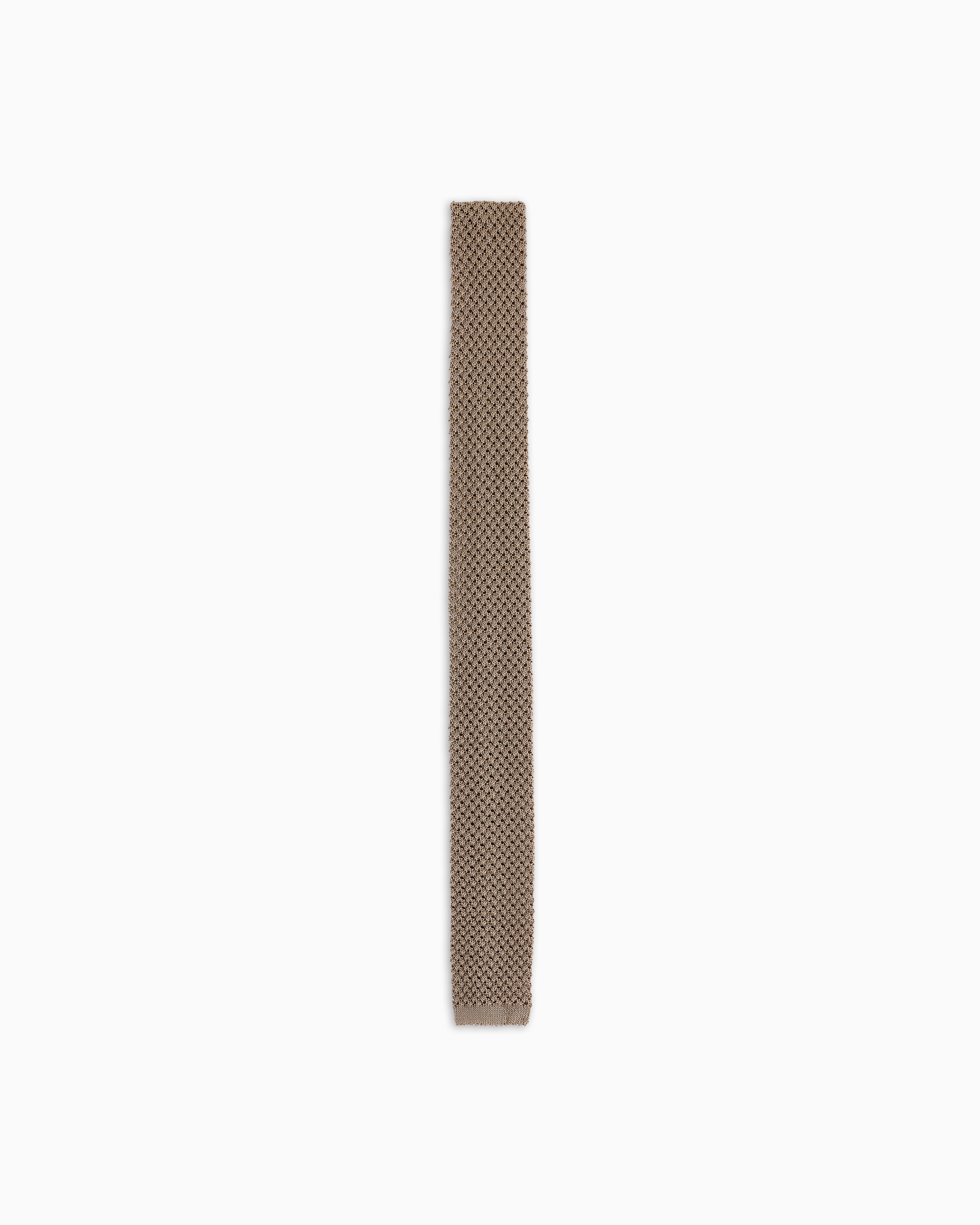Emporio Armani - Pure silk knit tie with micro-perforations, Man, White, Size: TU