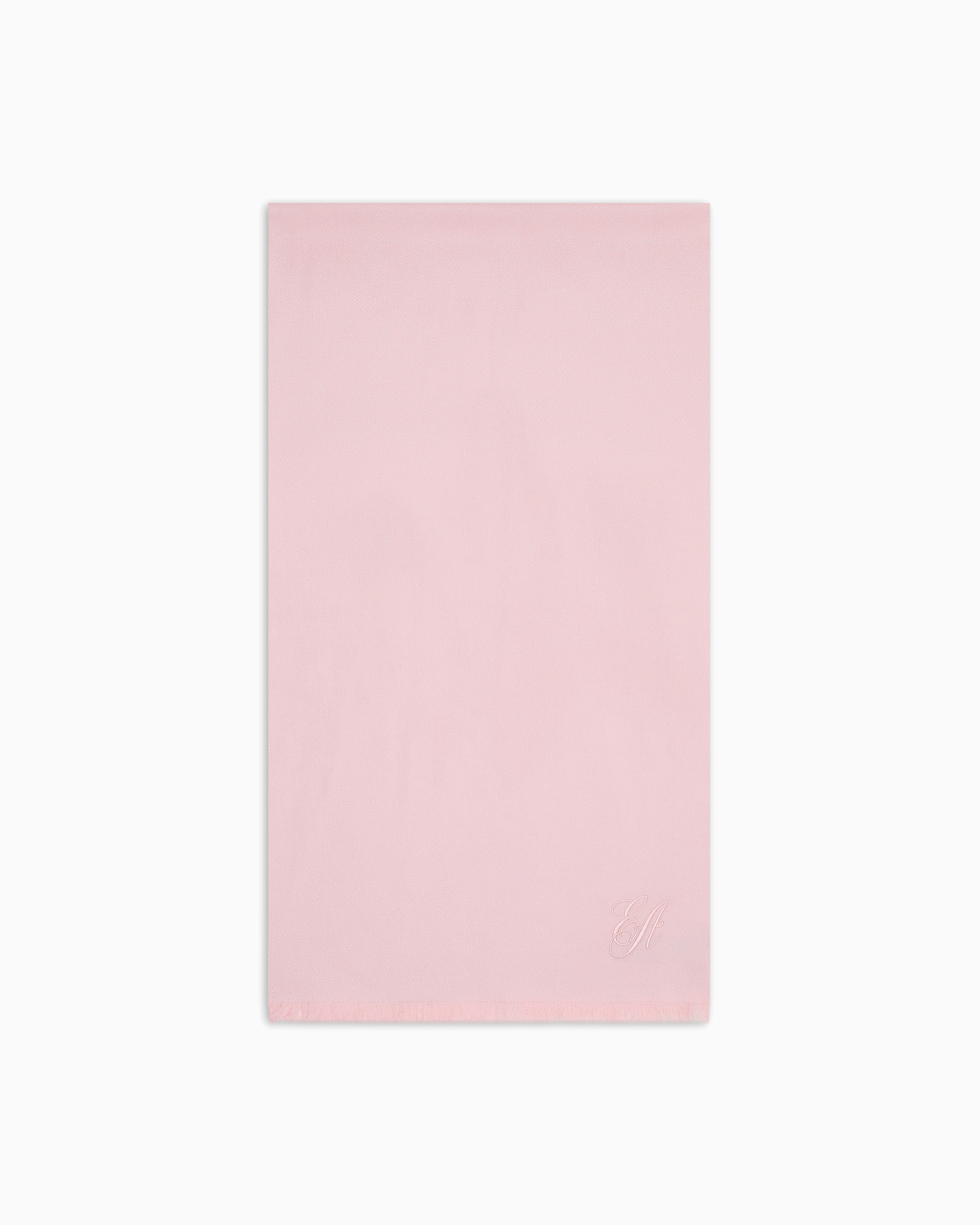 Emporio Armani - Lurex stole with signature logo embroidery, Woman, Pink, Size: TU