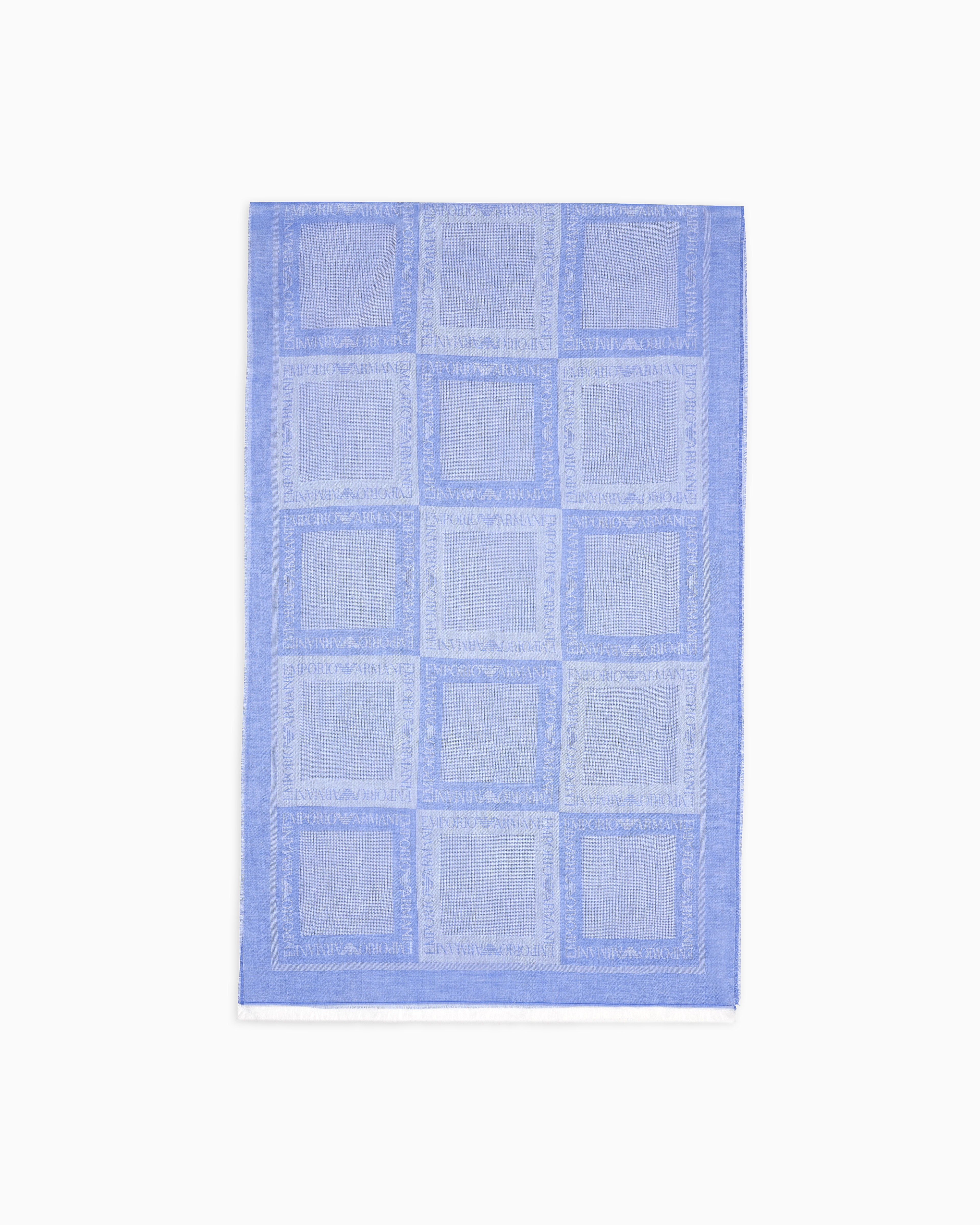 スカーフ EMPORIO ARMANI Woman Scarf Blue EW001873AF15681 FB057 Allover logo patterned scarf | Armani Exchange