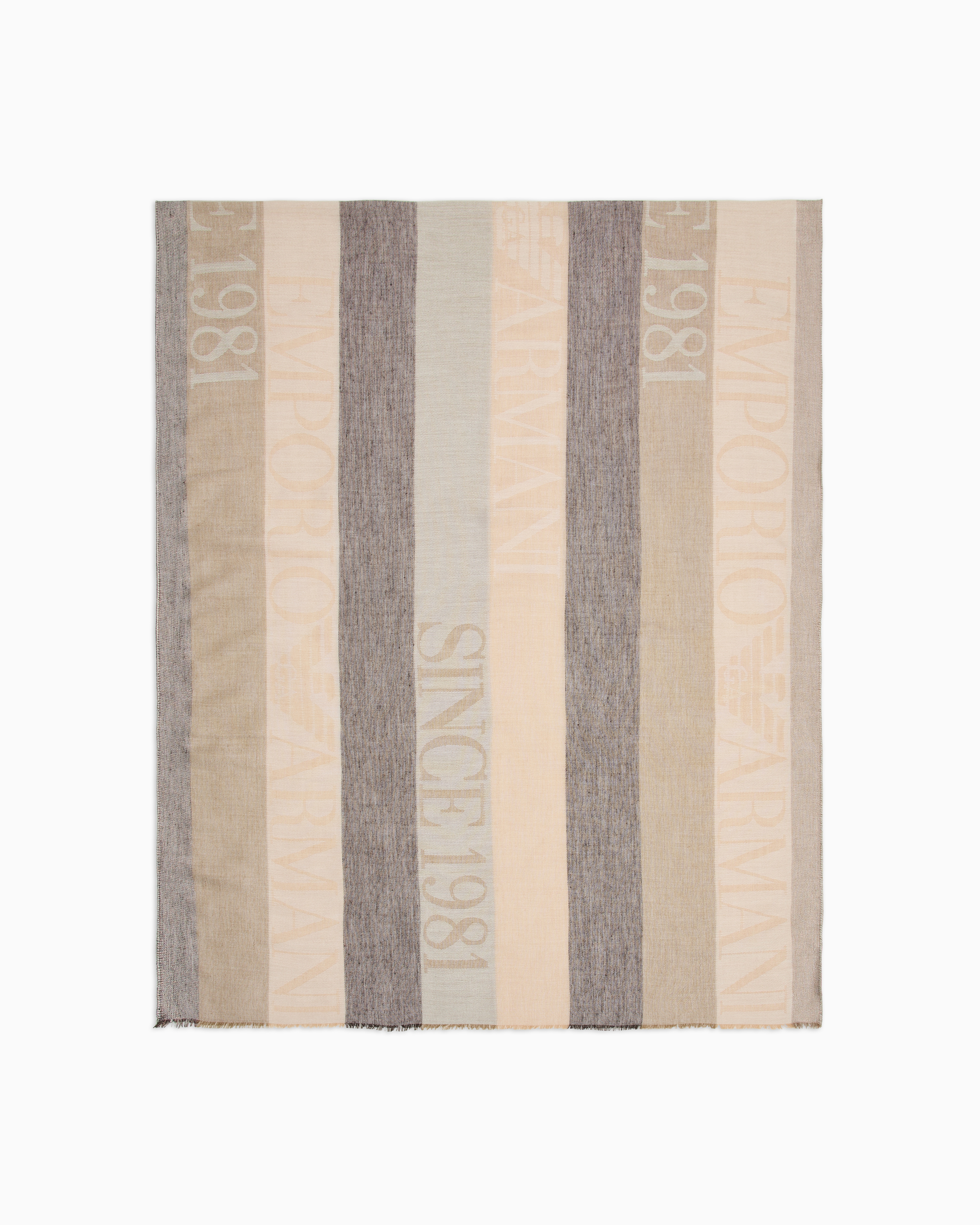 Stole with vertical pattern and Since 1981 jacquard logo