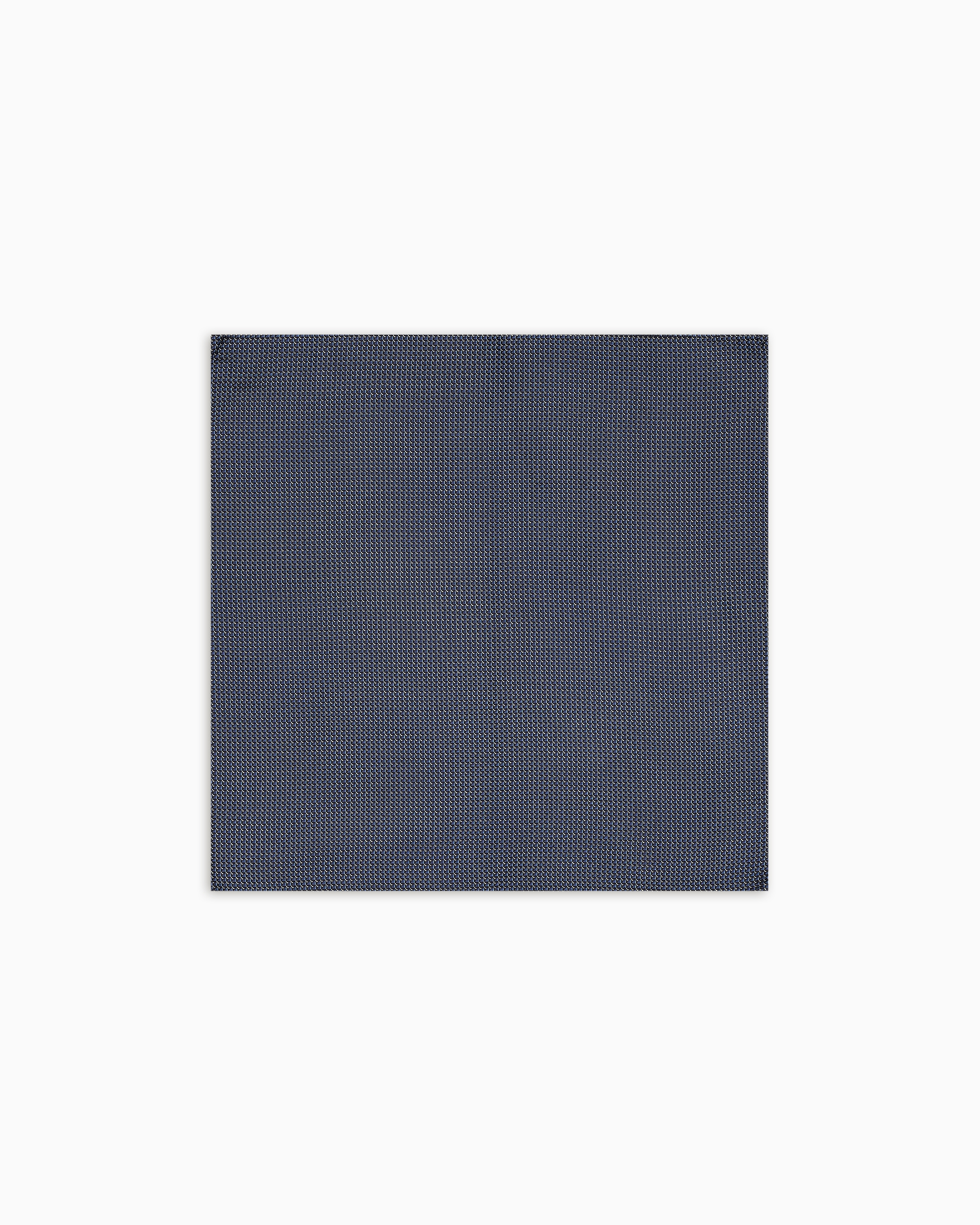 Emporio Armani - Pure silk pocket square with two-tone jacquard motif, Man, Blue, Size: TU