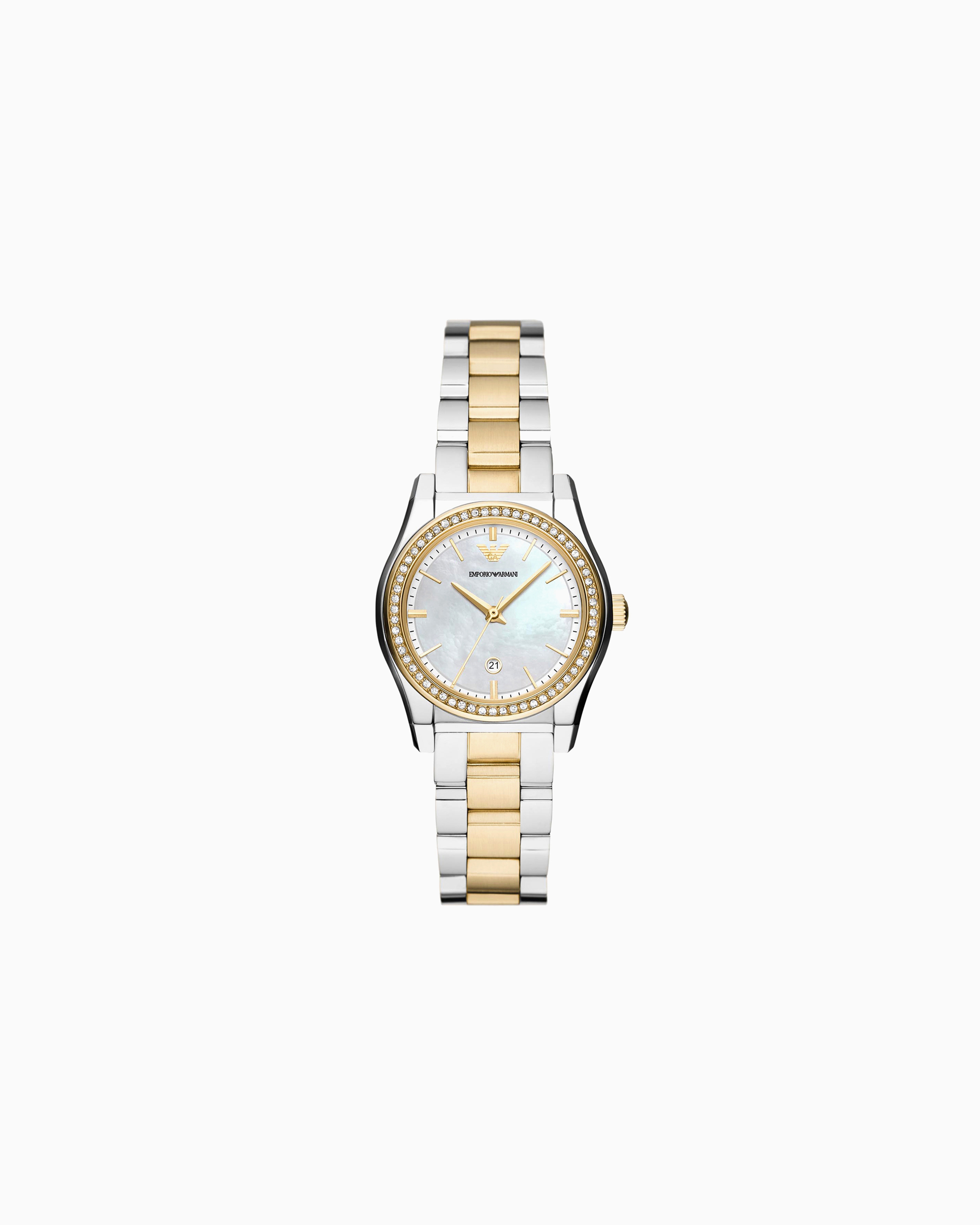 Emporio Armani Multicoloured Three-Hand Date Two-Tone Stainless Steel Watch Tu
