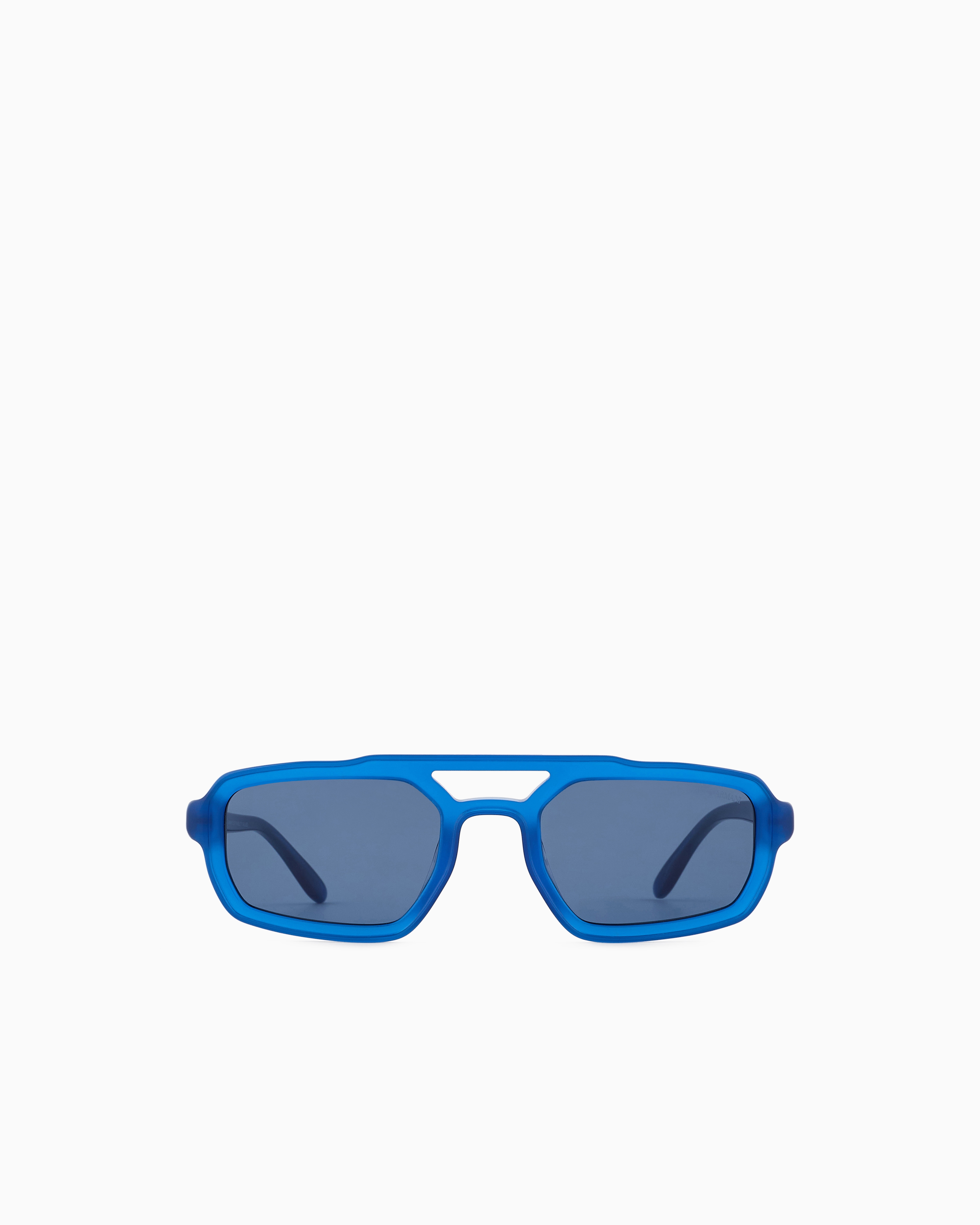 Emporio Armani - ASV Black Blue men’s irregular-shaped sunglasses, Man, Blue, Size: 53L