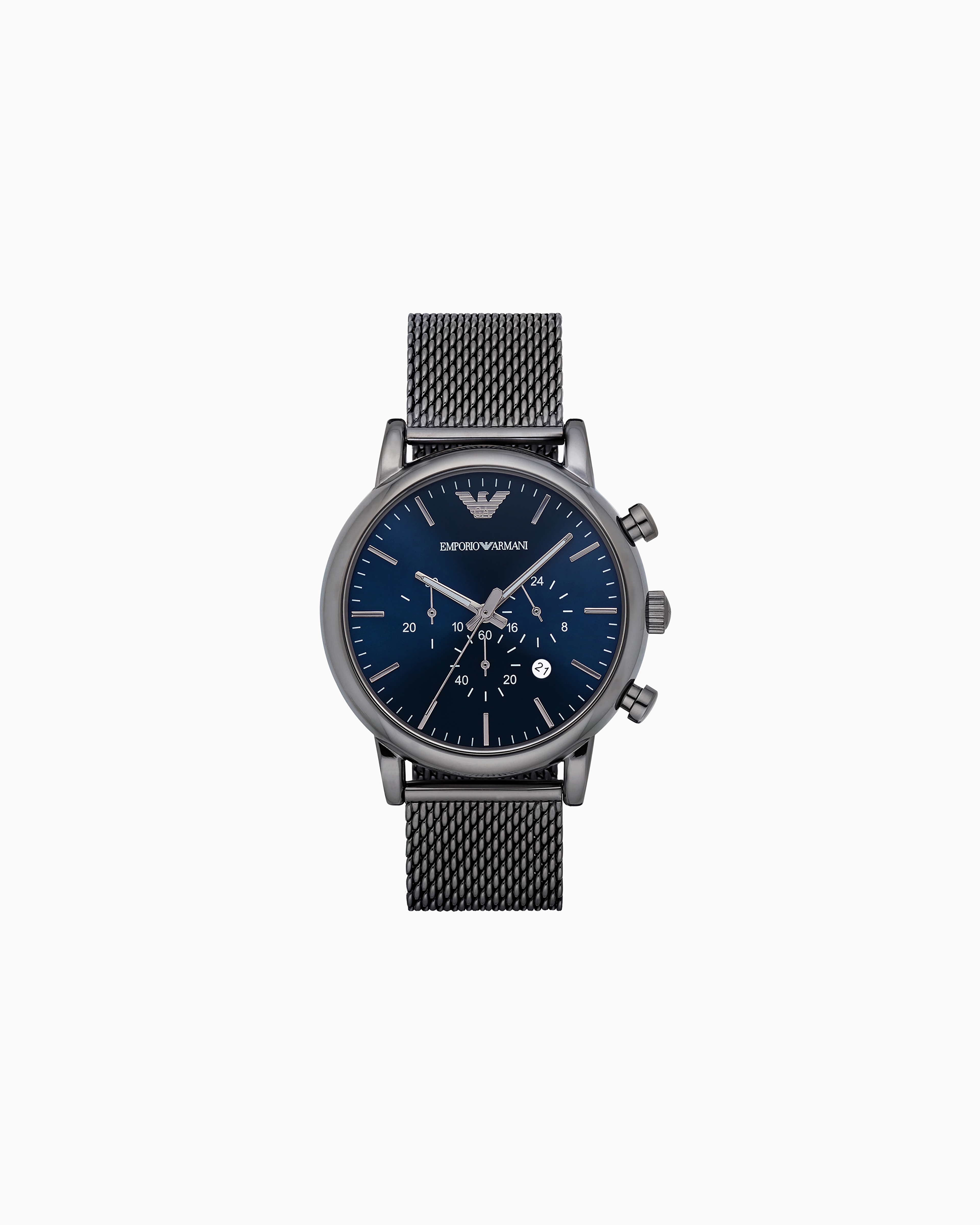 Emporio Armani - Men's Chronograph Gunmetal Stainless Steel Watch, Man, Multicoloured, Size: TU