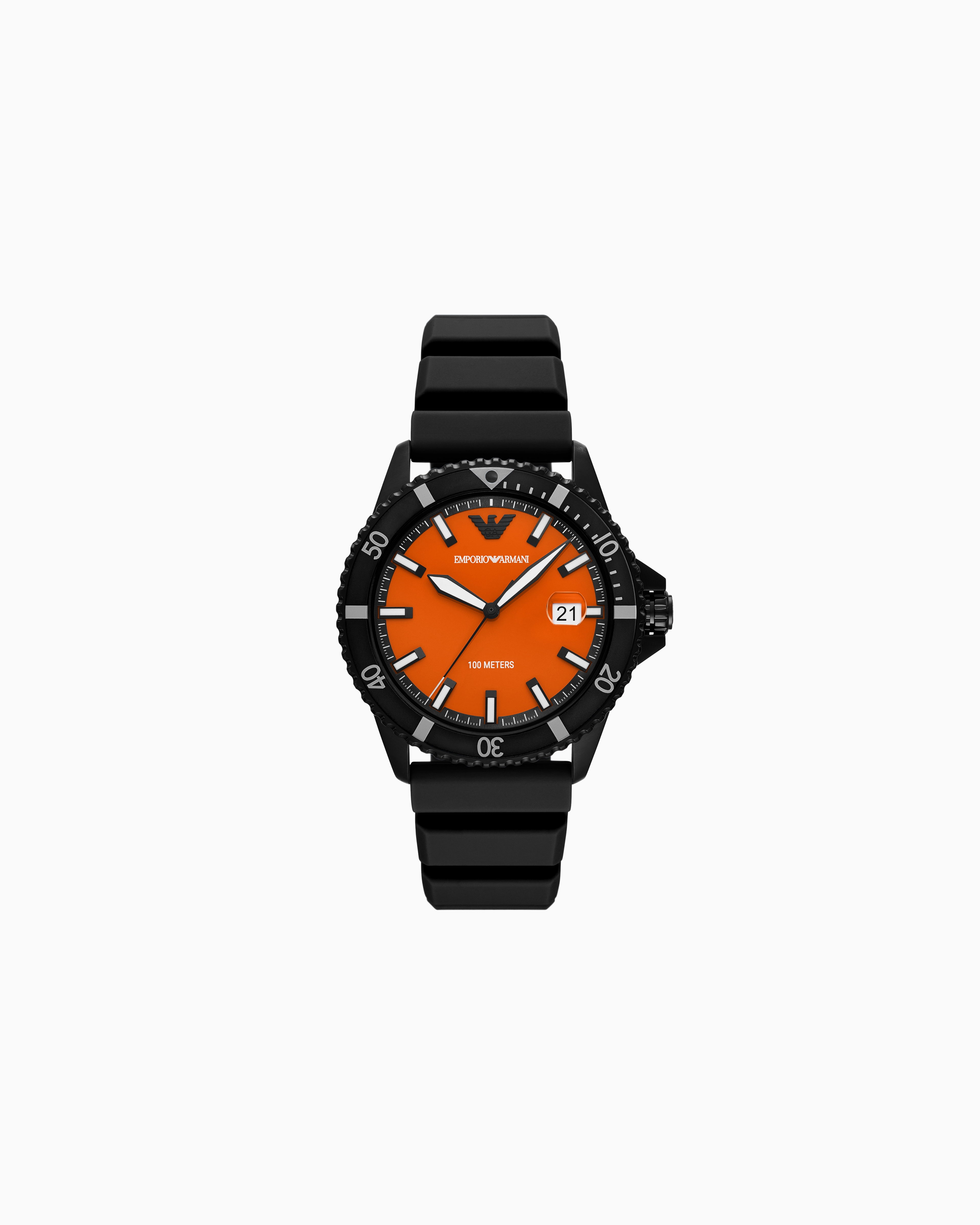 Emporio Armani Rubber Strap Watches In Multicoloured