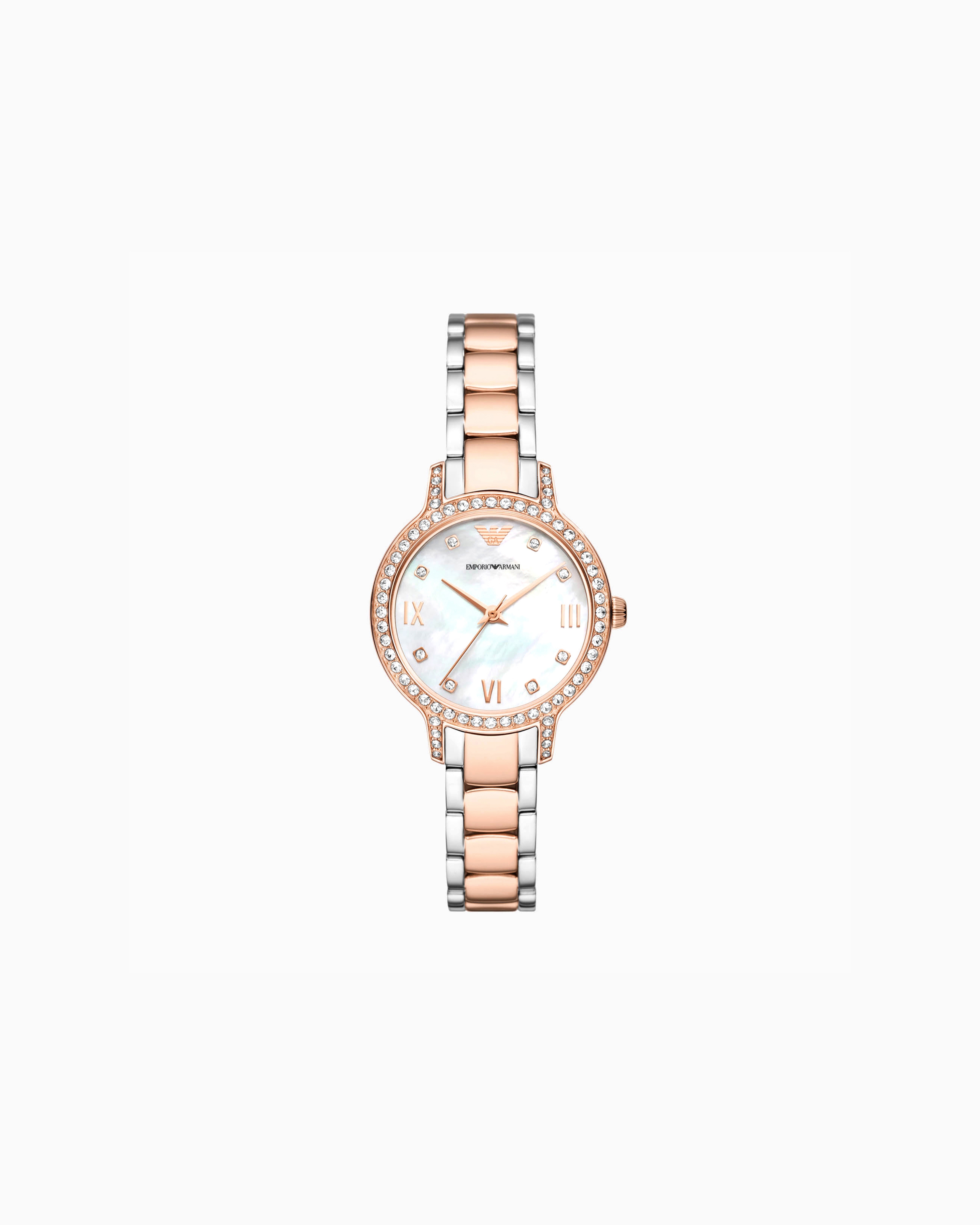 Emporio Armani -  Three-Hand Two-Tone Stainless Steel Watch, Woman, Multicoloured, Size: TU