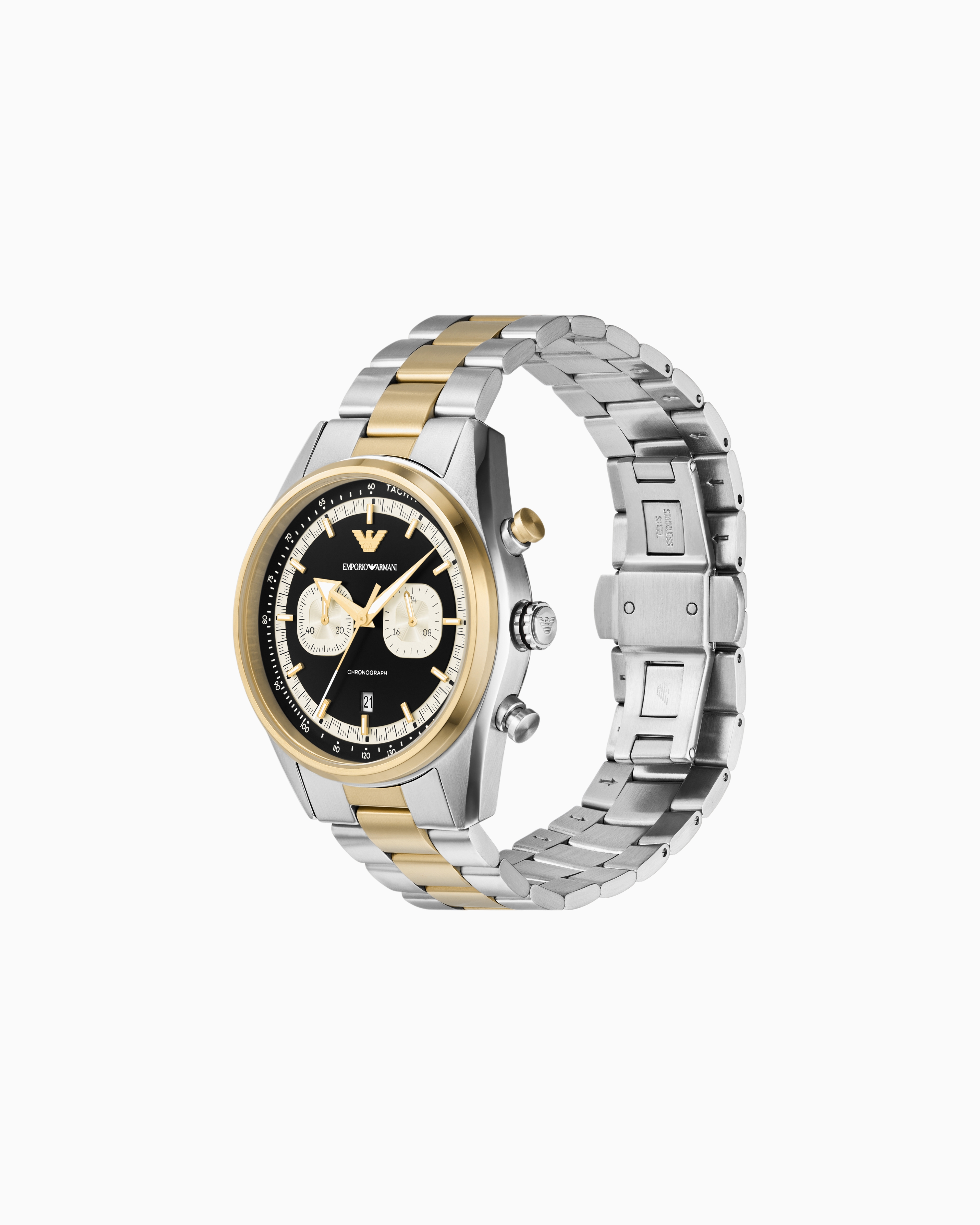 Emporio Armani Steel Strap Watches In Multicoloured