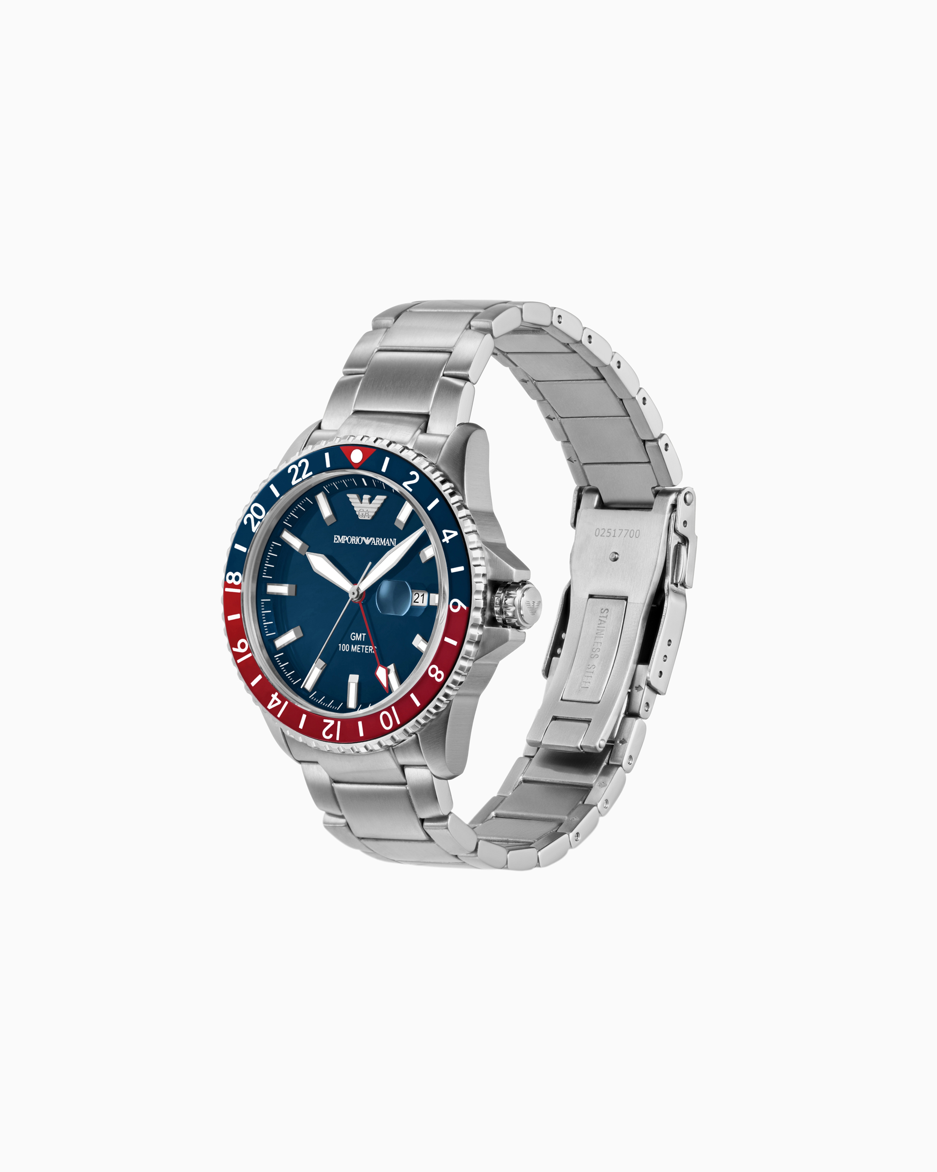 GMTデュアルタイムウォッチ ステンレススチール | Emporio Armani