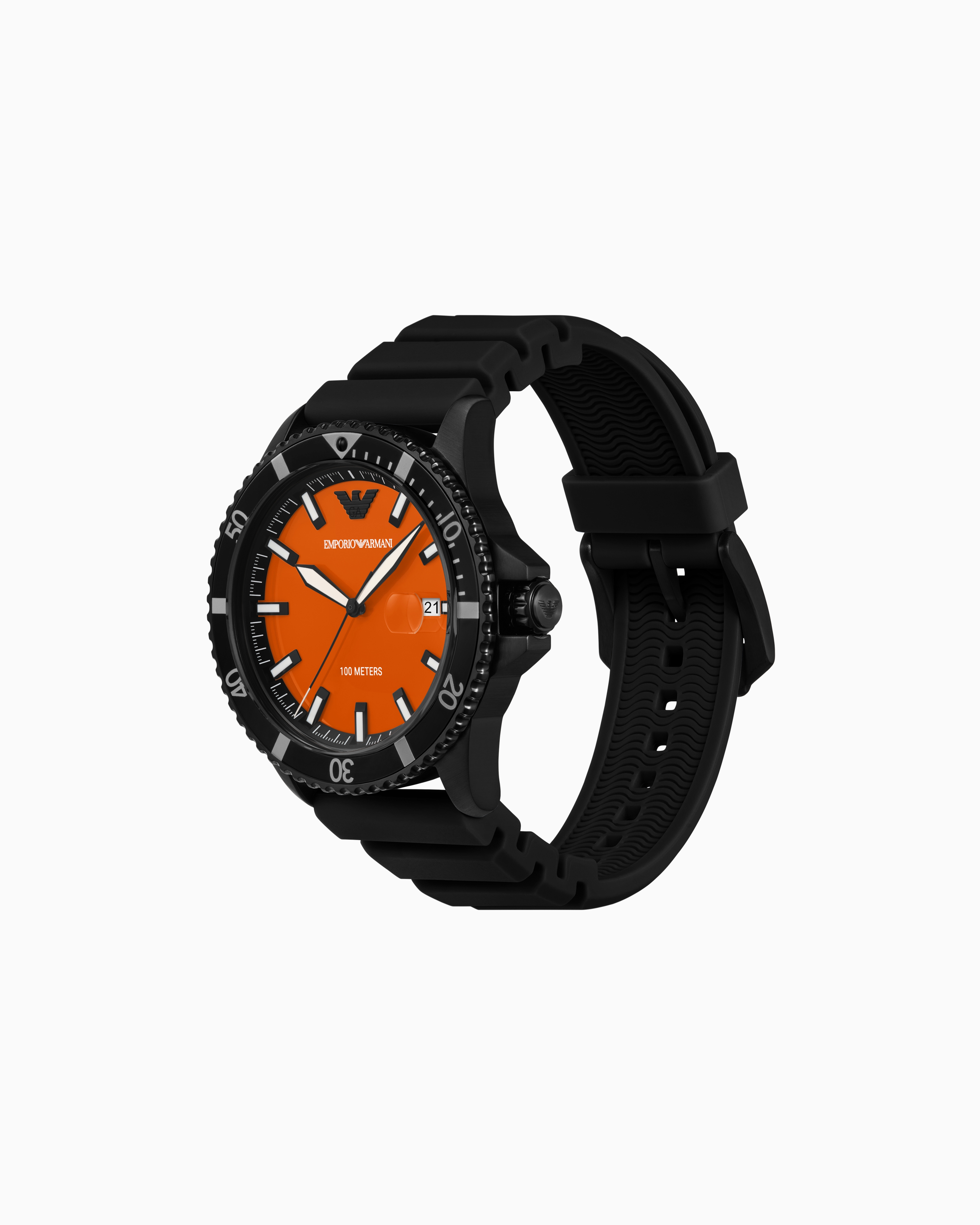 Emporio Armani Rubber Strap Watches In Multicoloured