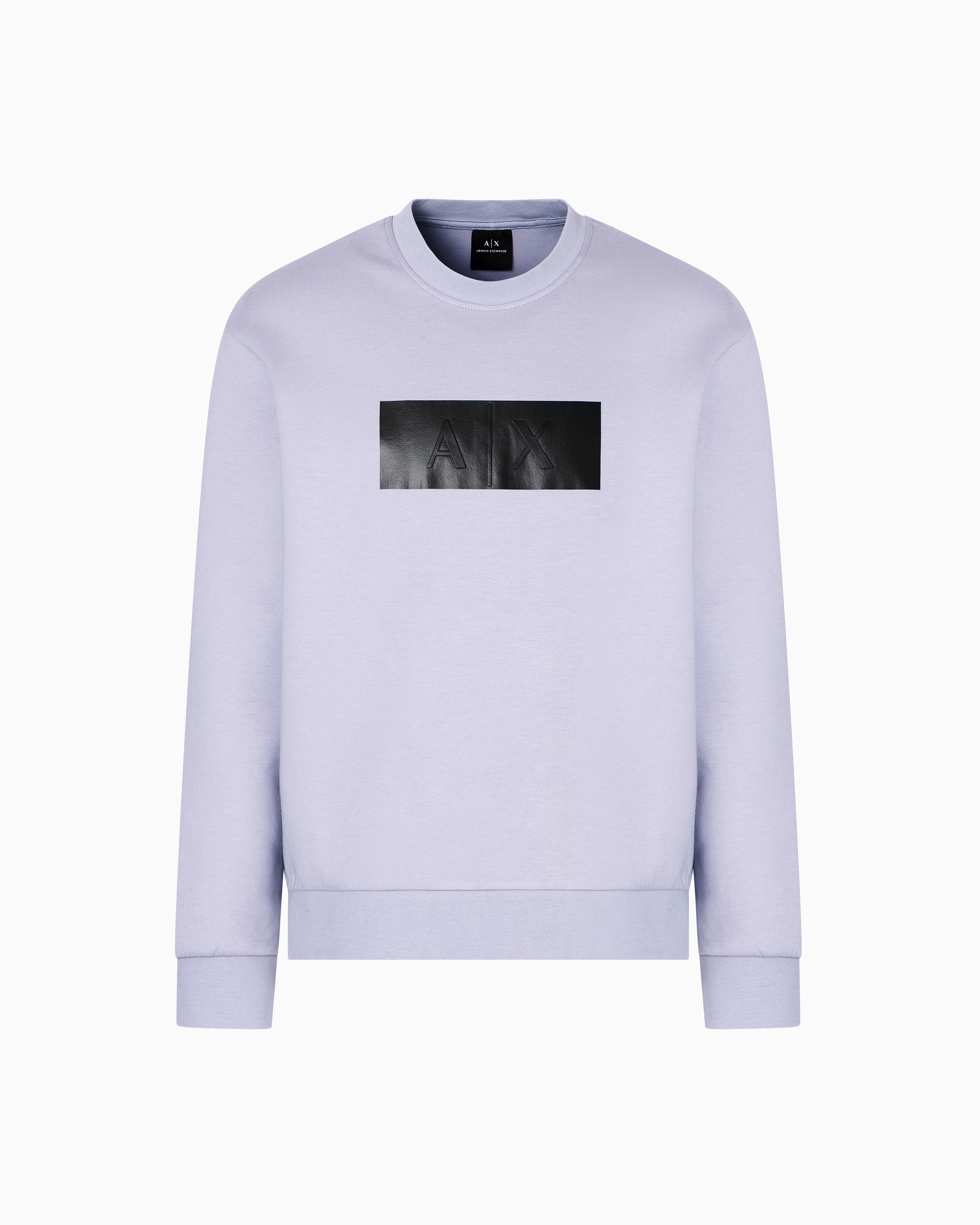 Armani Exchange Crewneck Sweatshirt With Vinyl Logo Print In Purple