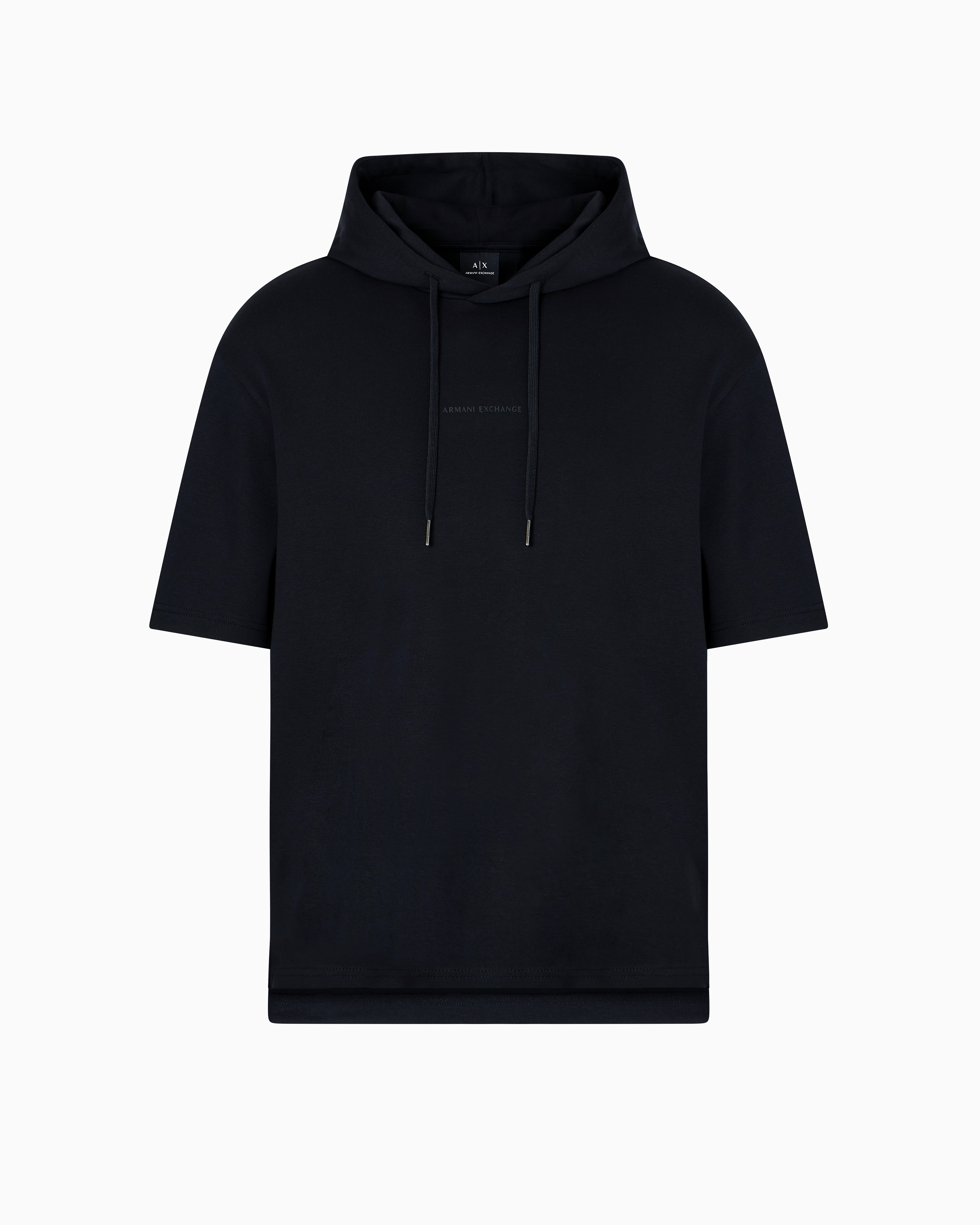 Armani Exchange Short-sleeved Sweatshirt With Logo In Black