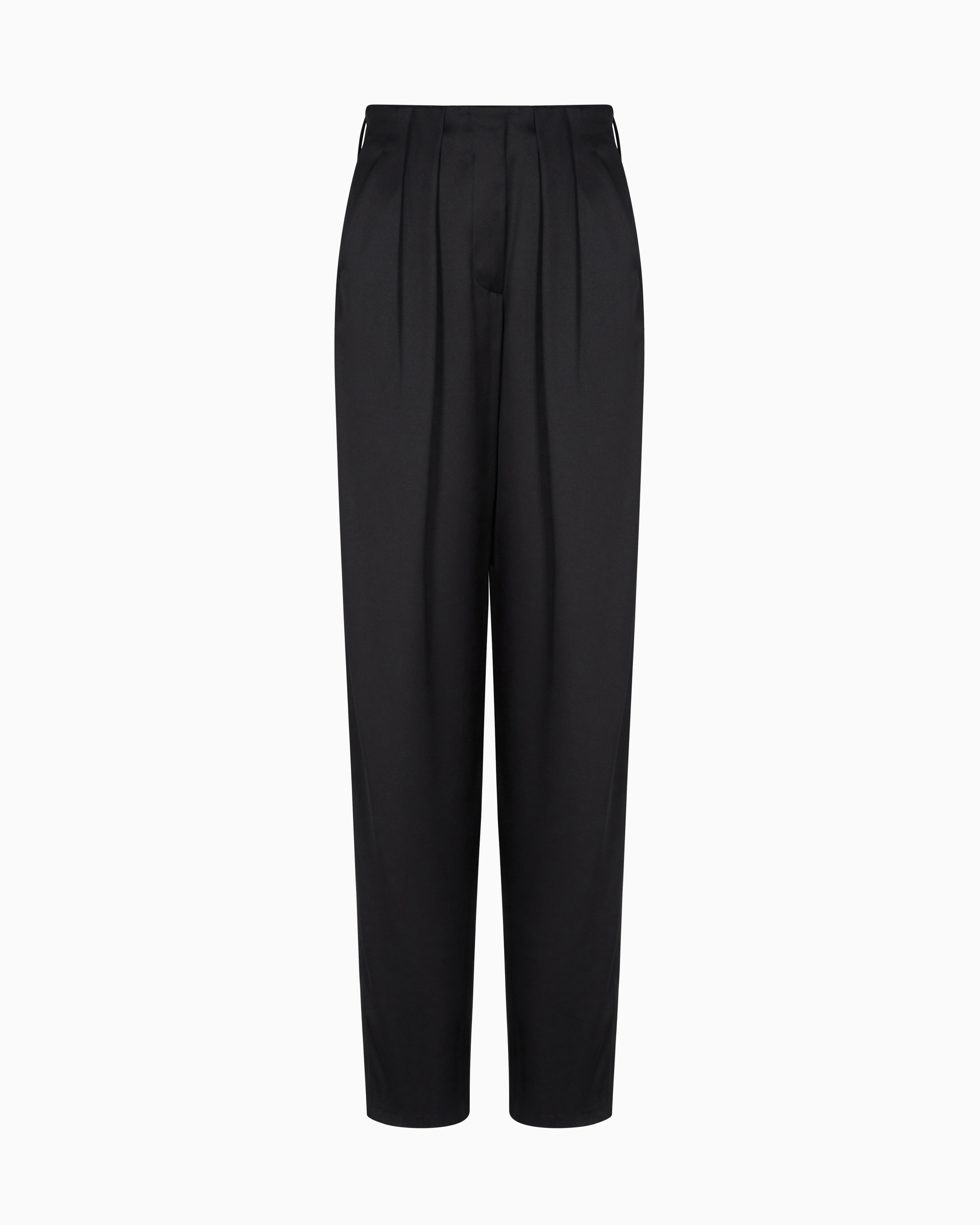 Double-sided silk-satin two-pleat trousers | Giorgio Armani