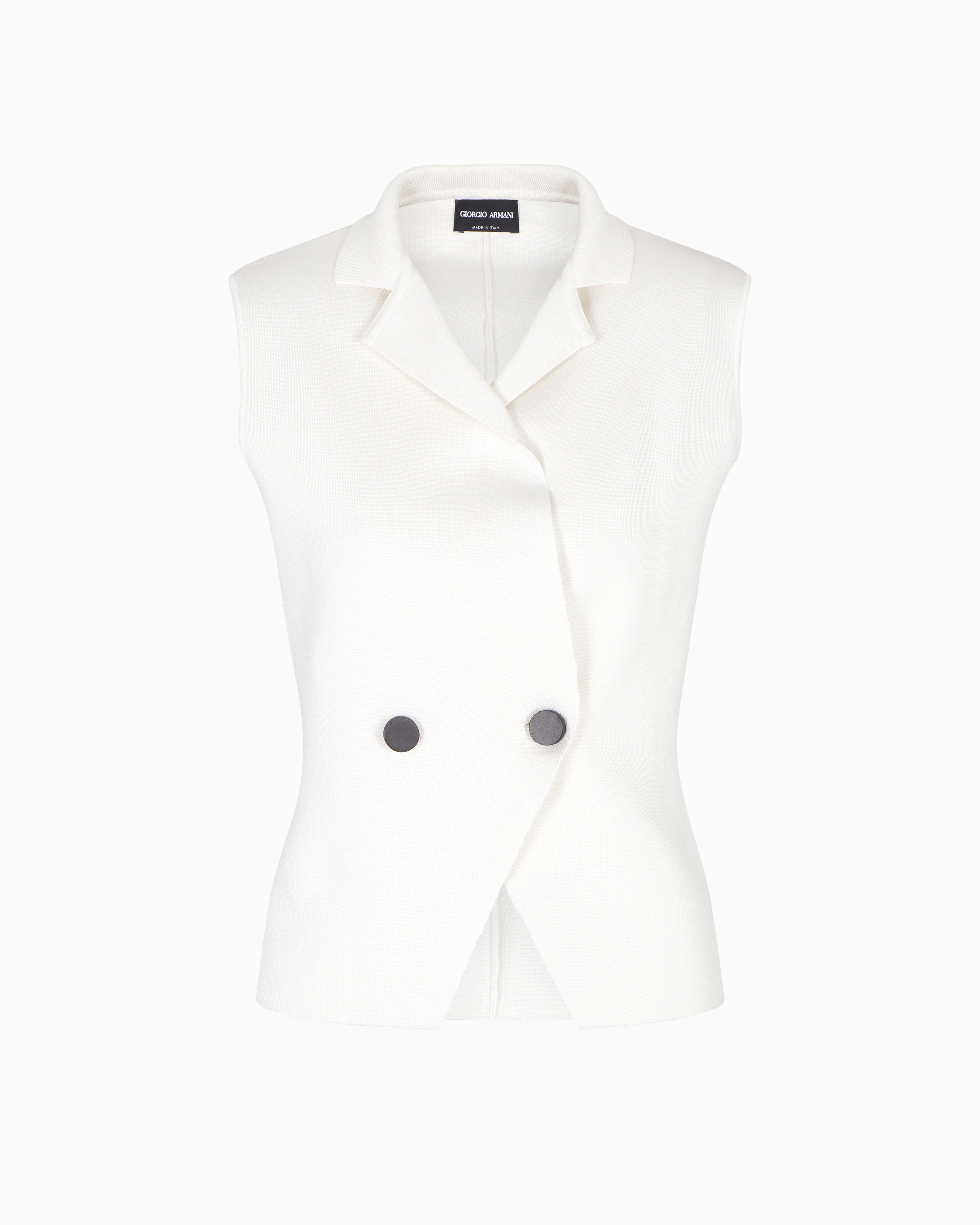 Giorgio Armani Silk Knit Double-breasted Gilet In White