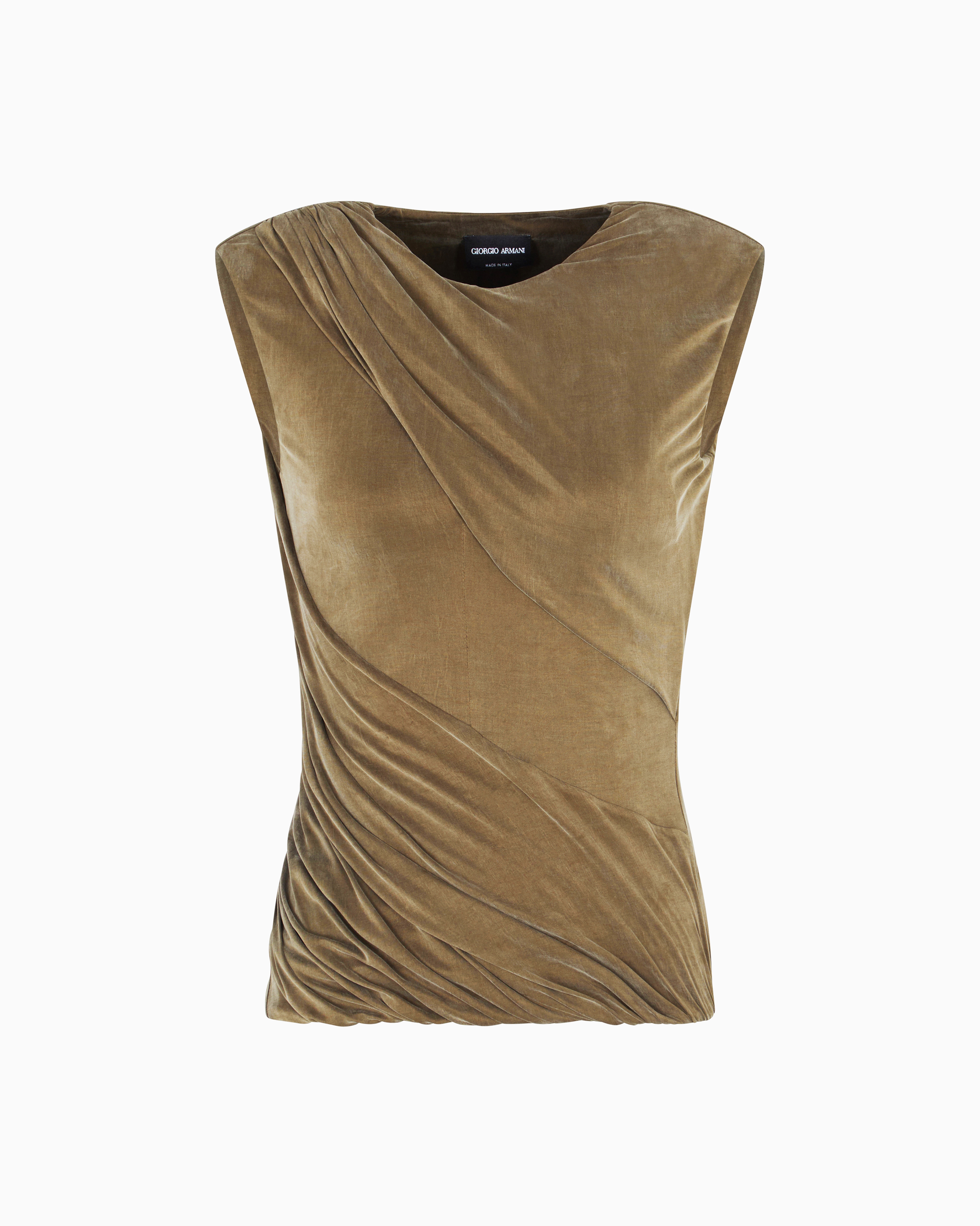 ベスト・ジレ GIORGIO ARMANI Viscose and cupro with silk lining Giorgio Armani Shiny Viscose Knit Top | Neiman Marcus