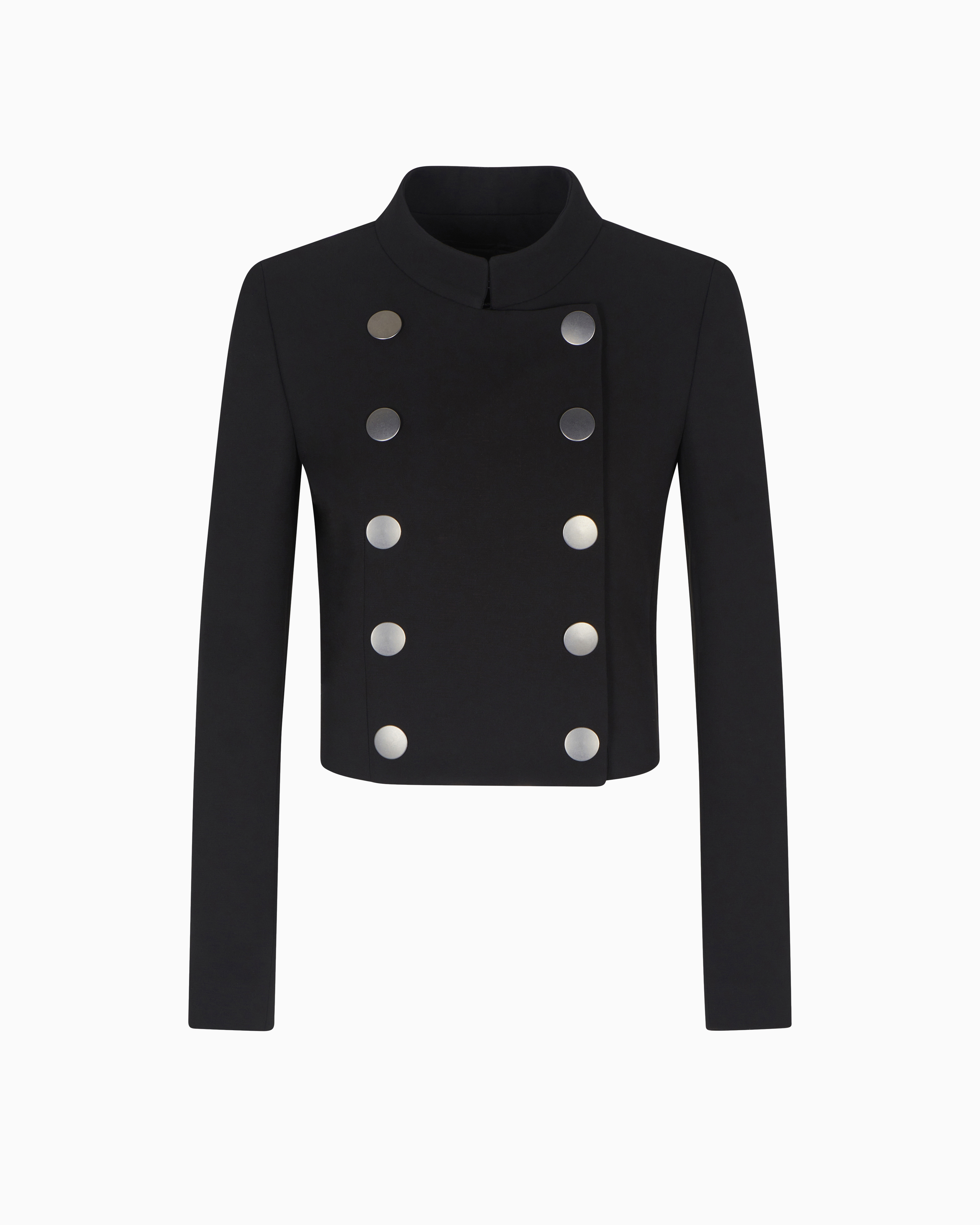Giorgio Armani Double-breasted Short Jacket In Black