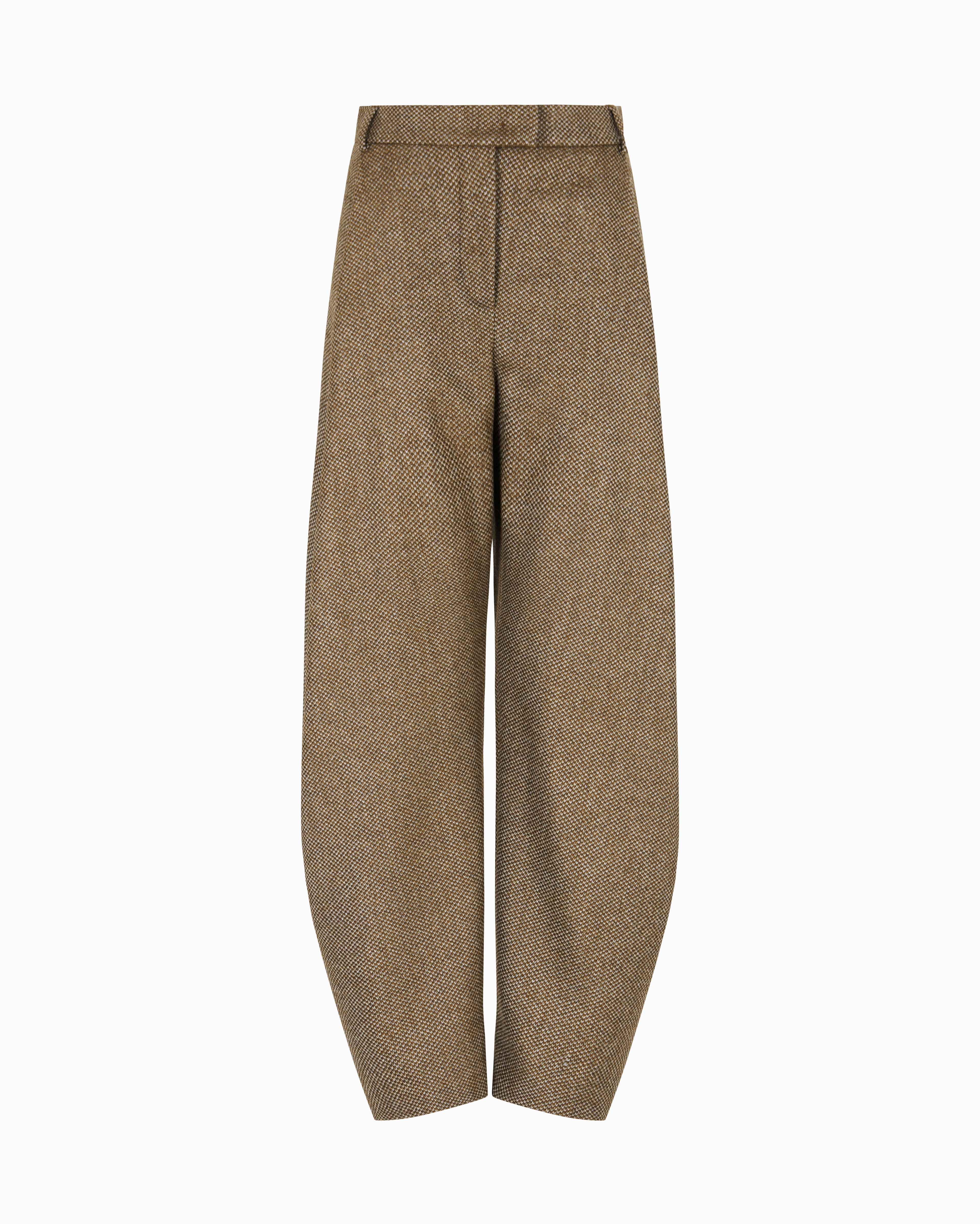 Giorgio Armani Relaxed-fit Virgin Wool And Cashmere Knit Trousers In Brown