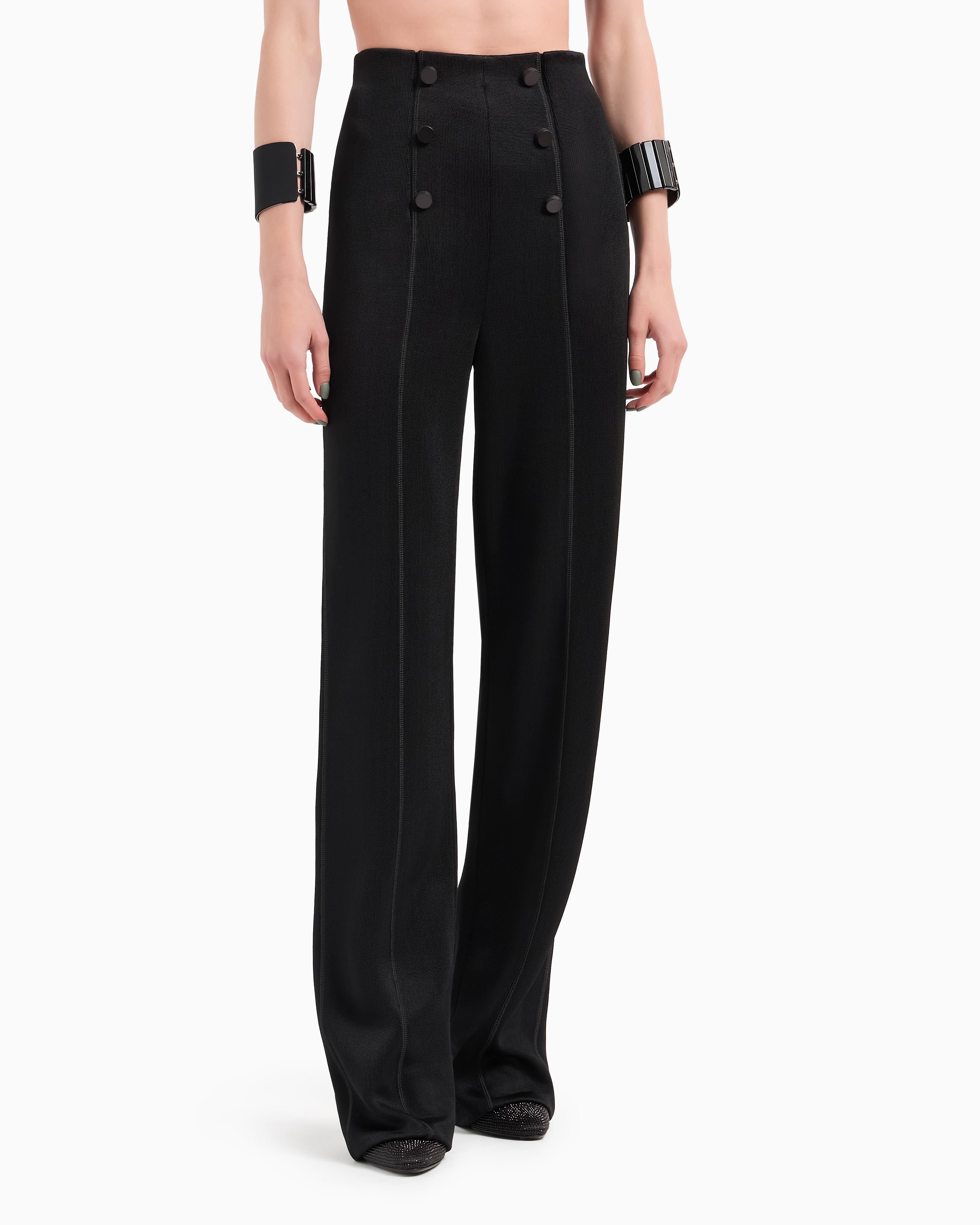 GIORGIO ARMANI VISCOSE PANTS パンツ Giorgio Armani Textured Viscose Tapered-Leg Pleated Trousers
