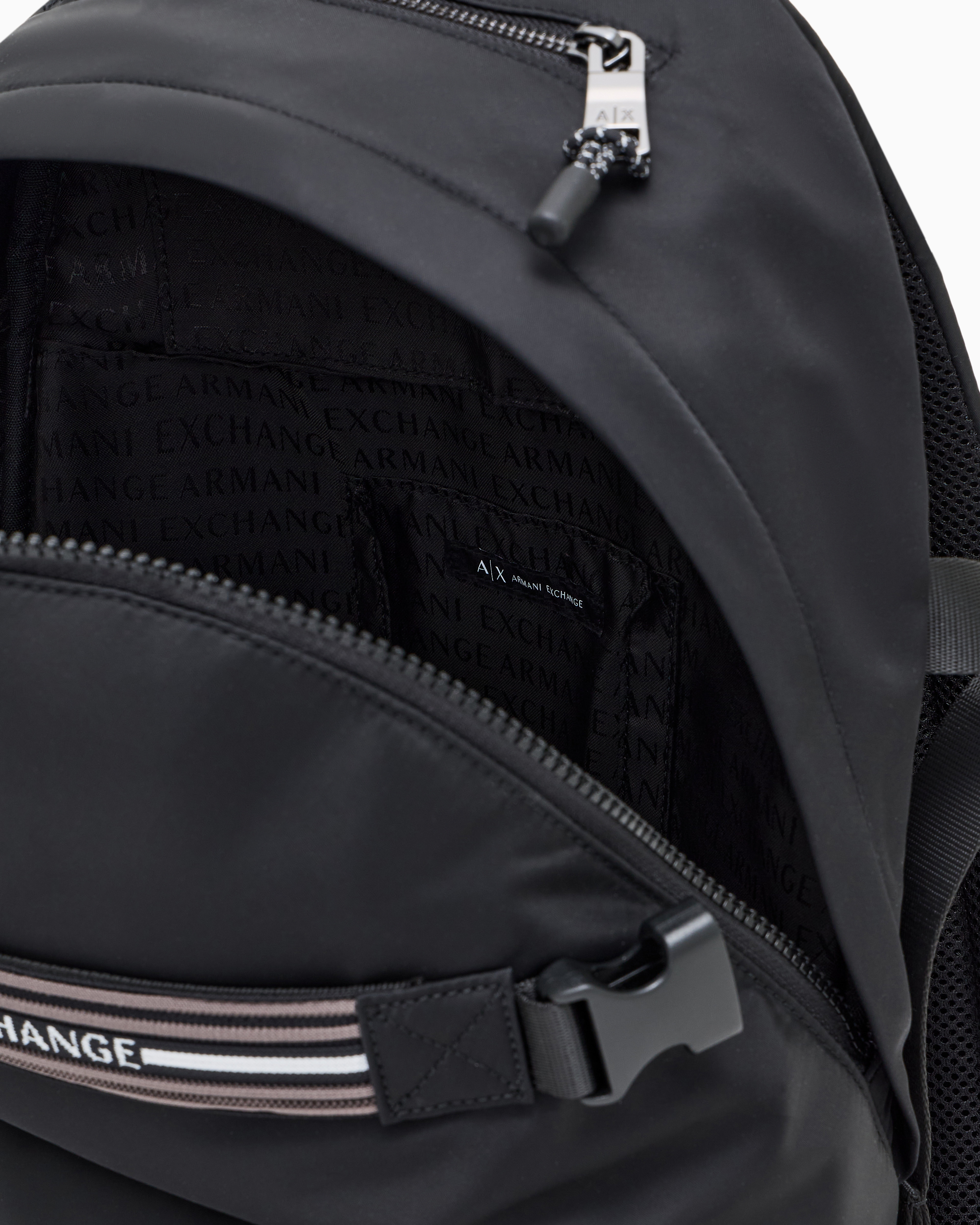 Armani Exchange - Backpack with logo stripe, Man, Black, Size: TU