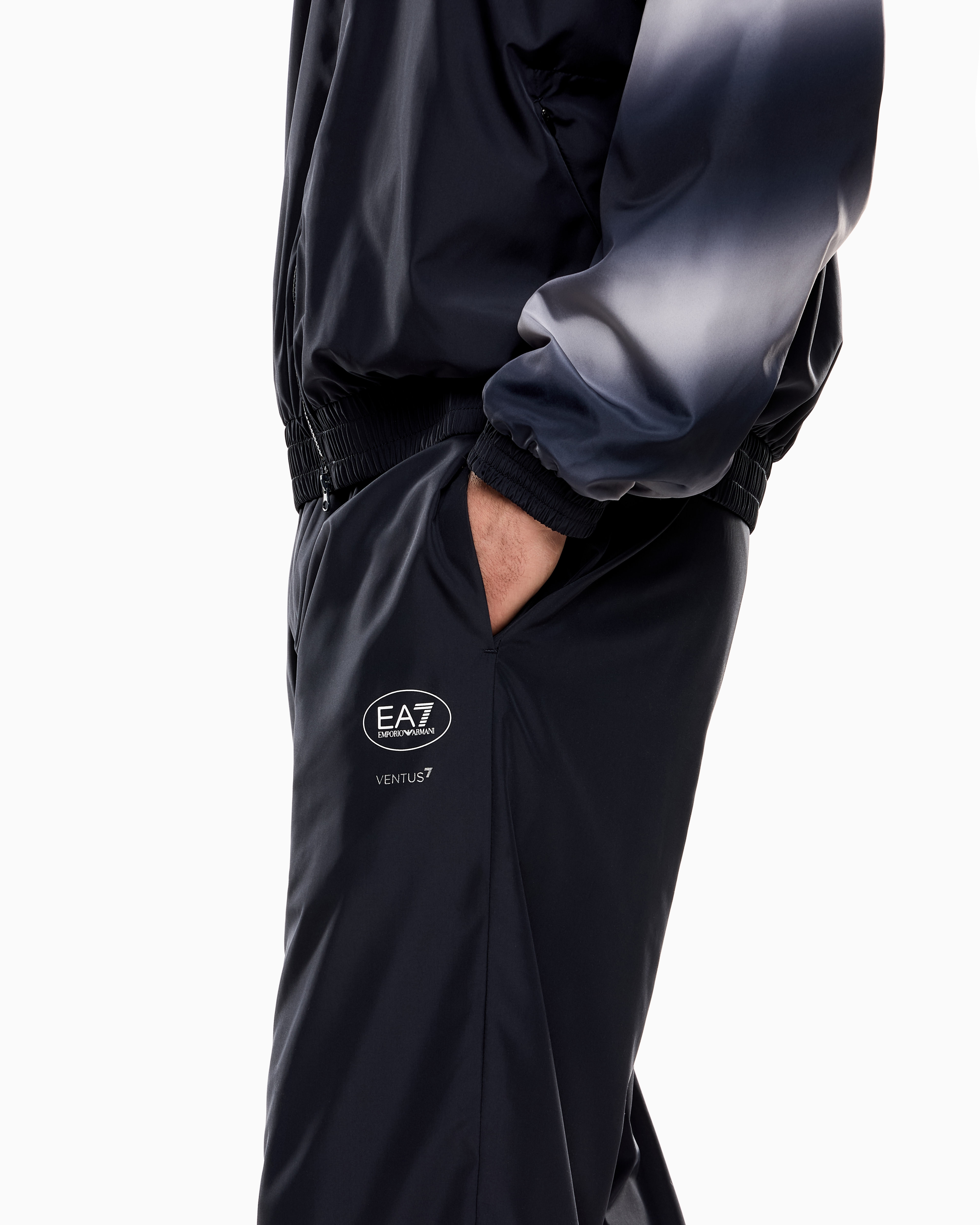 Ea7 Tennis Pro Tracksuit In Ventus7 Technical Fabric With Print In Blue