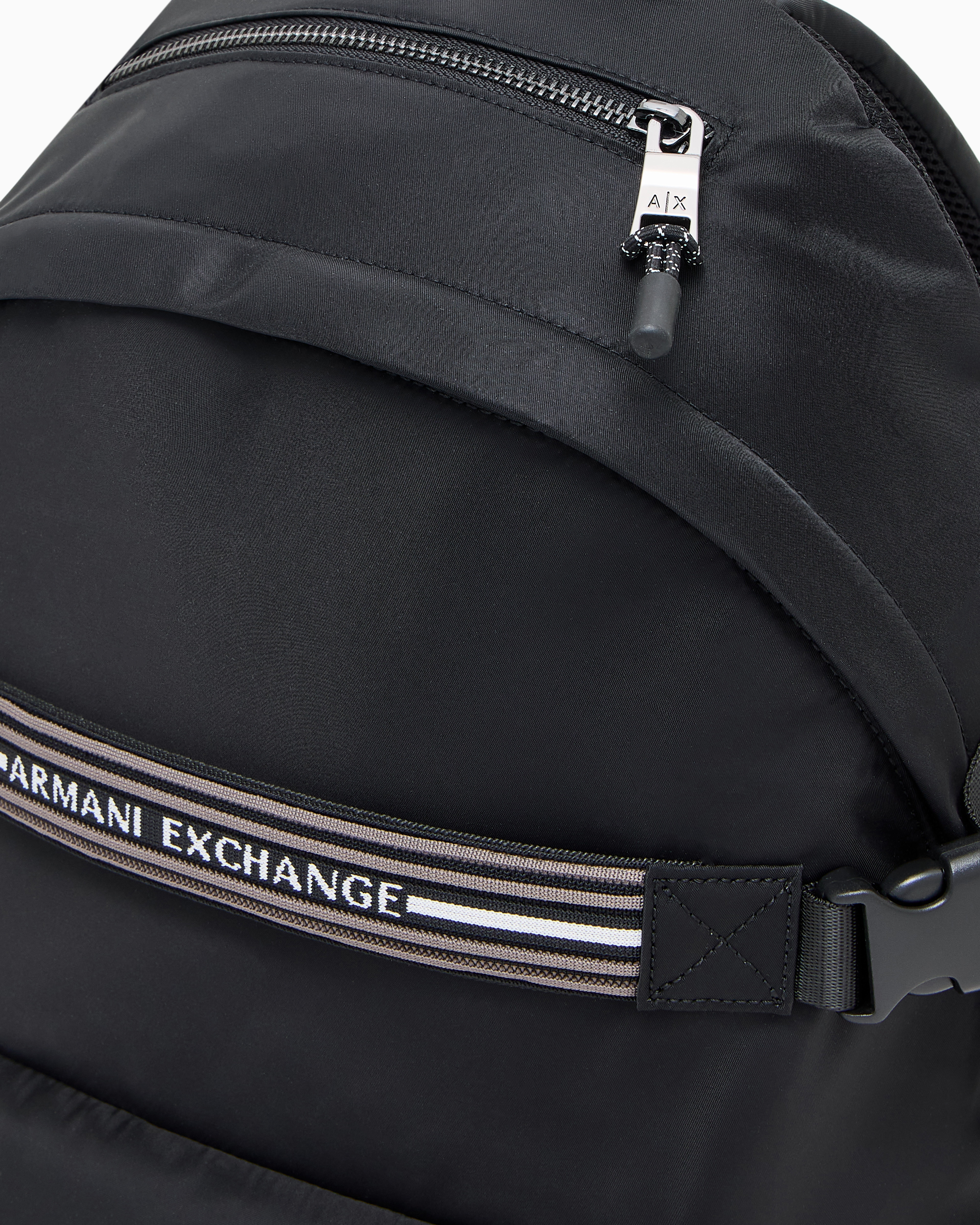 Armani Exchange - Backpack with logo stripe, Man, Black, Size: TU