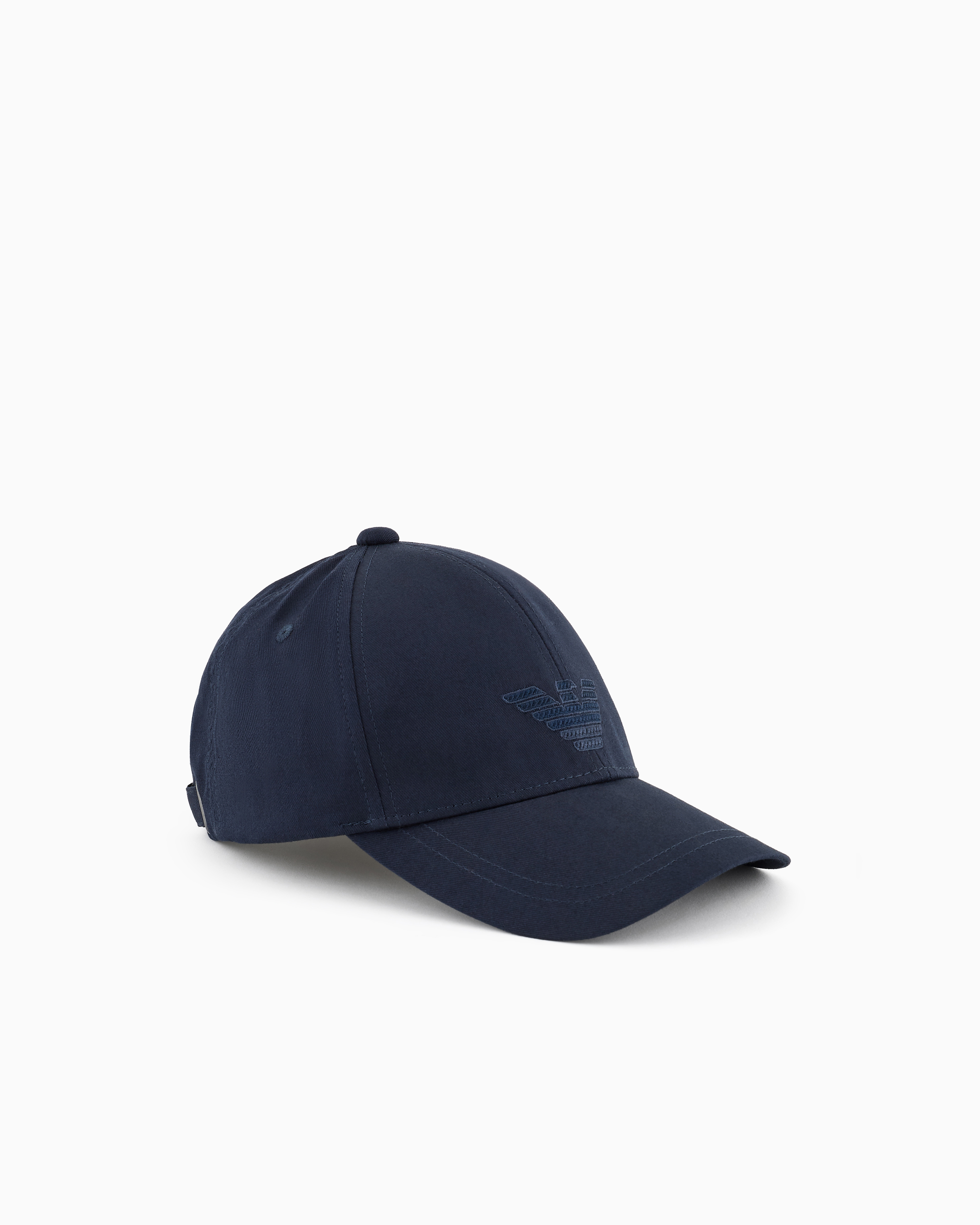 Emporio Armani - Twill baseball cap with embroidered eagle, Unisex, Blue, Size: TU