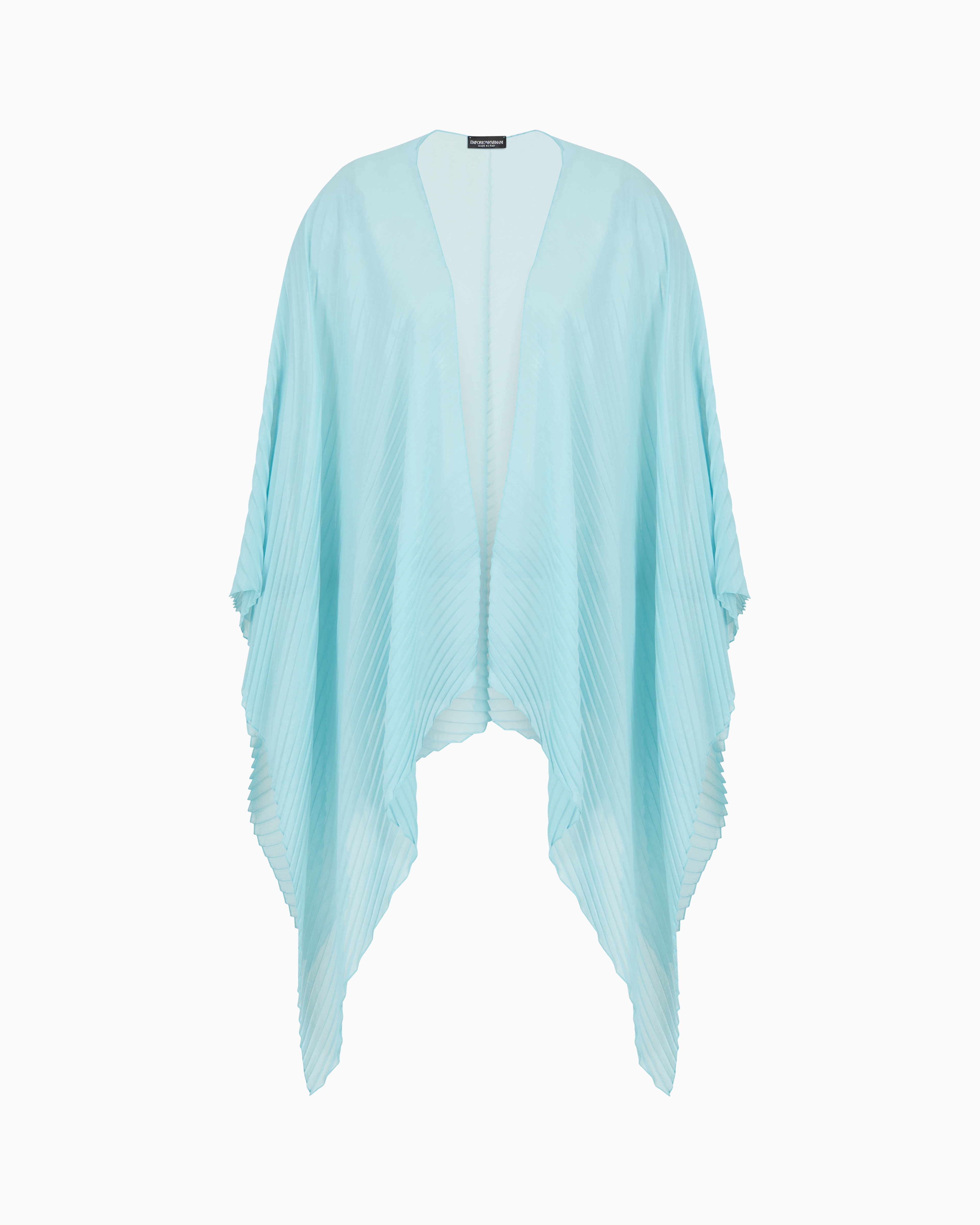 Emporio Armani - Butterfly pleated chiffon cape, Woman, Green, Size: TU