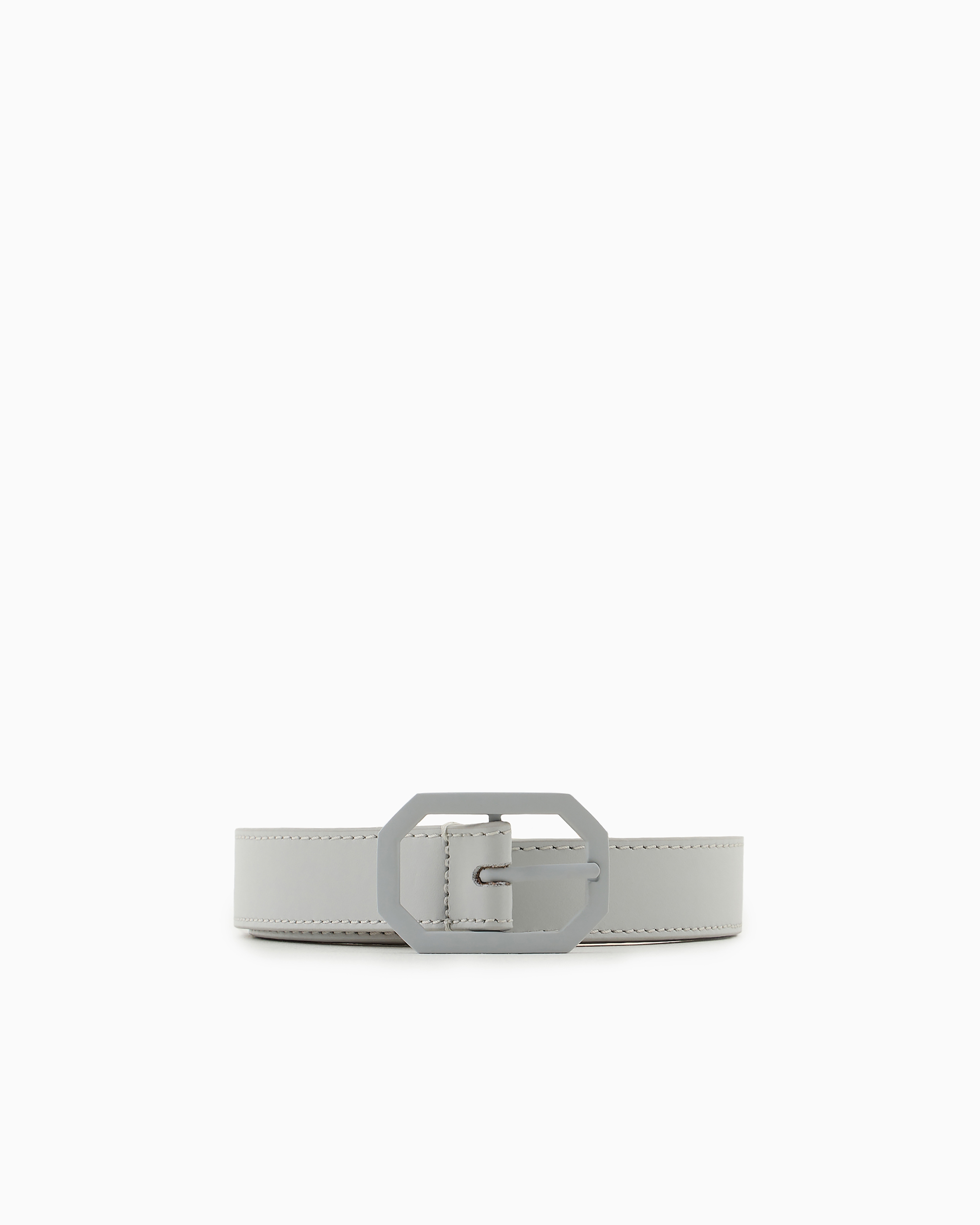 Emporio Armani - Smooth leather belt, Woman, Light Blue, Size:
