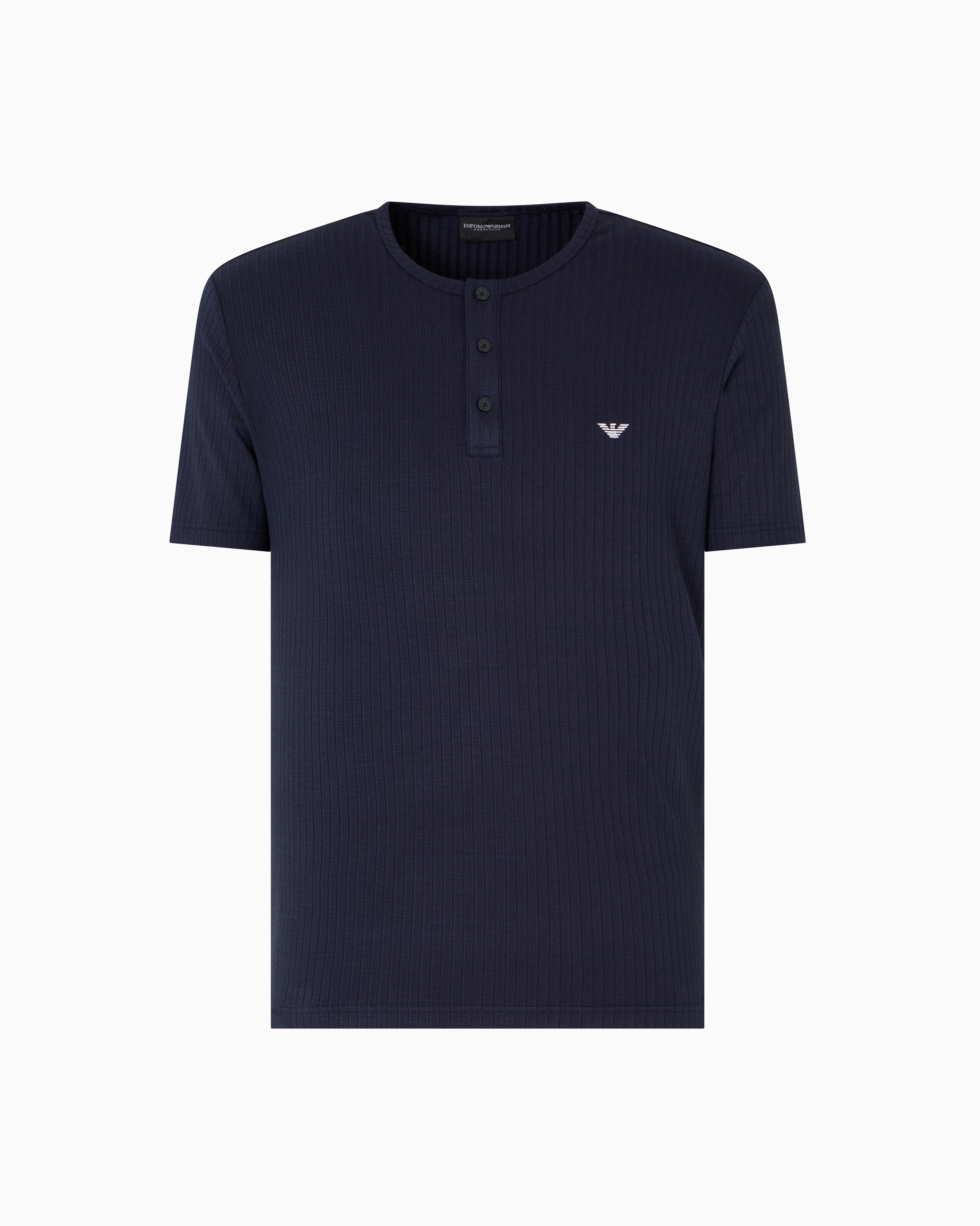 Eagle Rib viscose loungewear T-Shirt | Emporio Armani