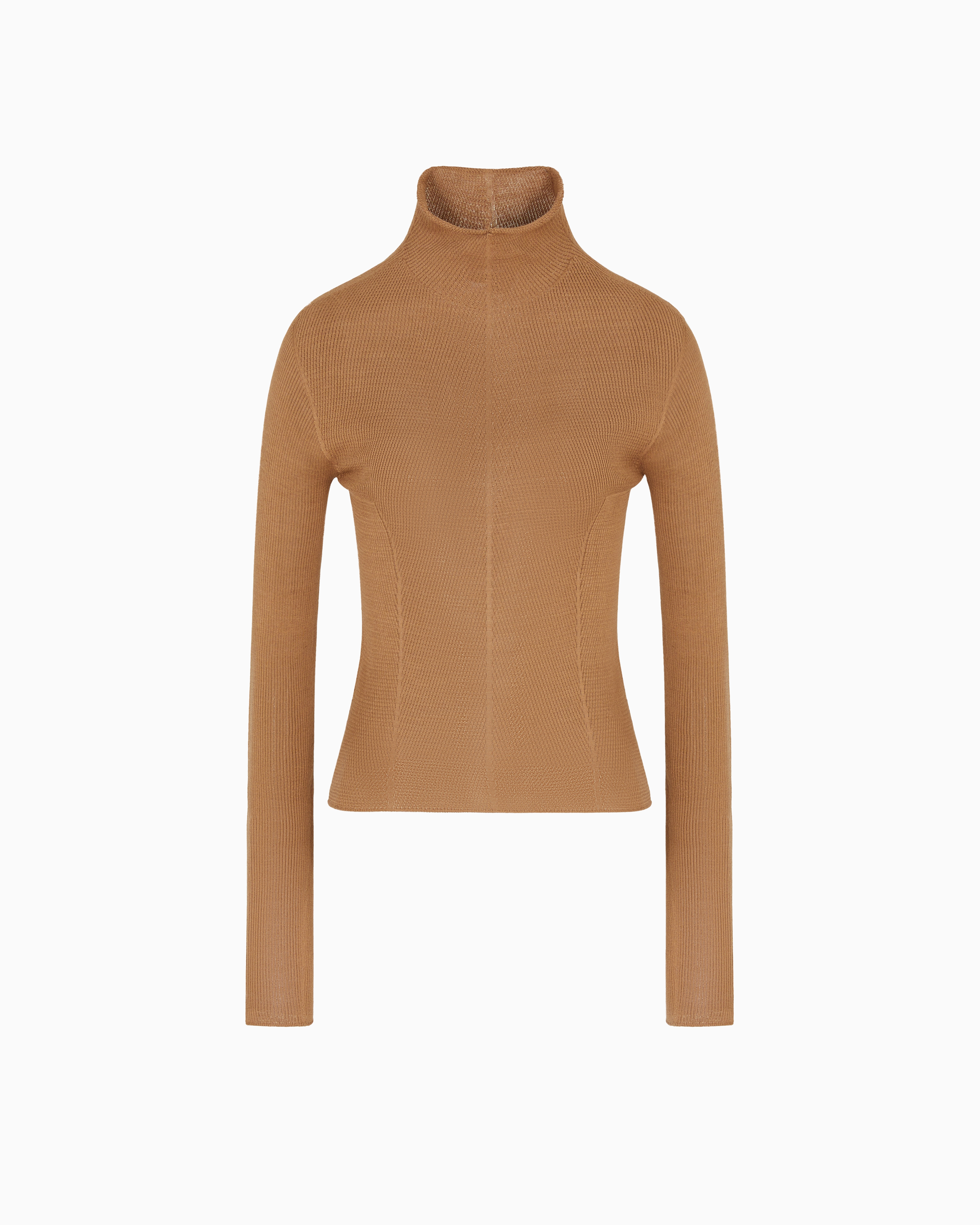 Giorgio Armani Pull À Col Roulé En Soie In Brown