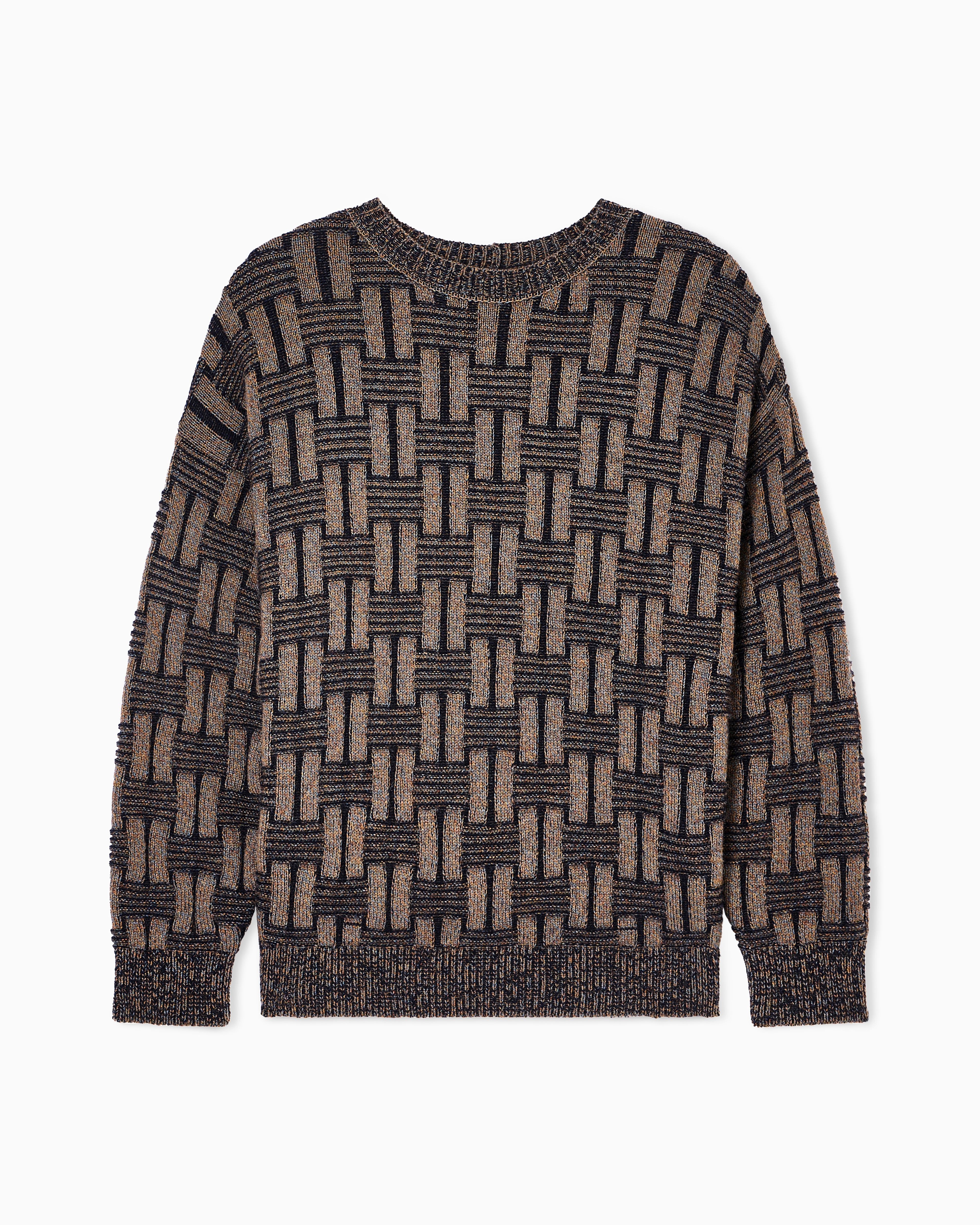 Giorgio Armani Pullover Knitted Sweater In Brown