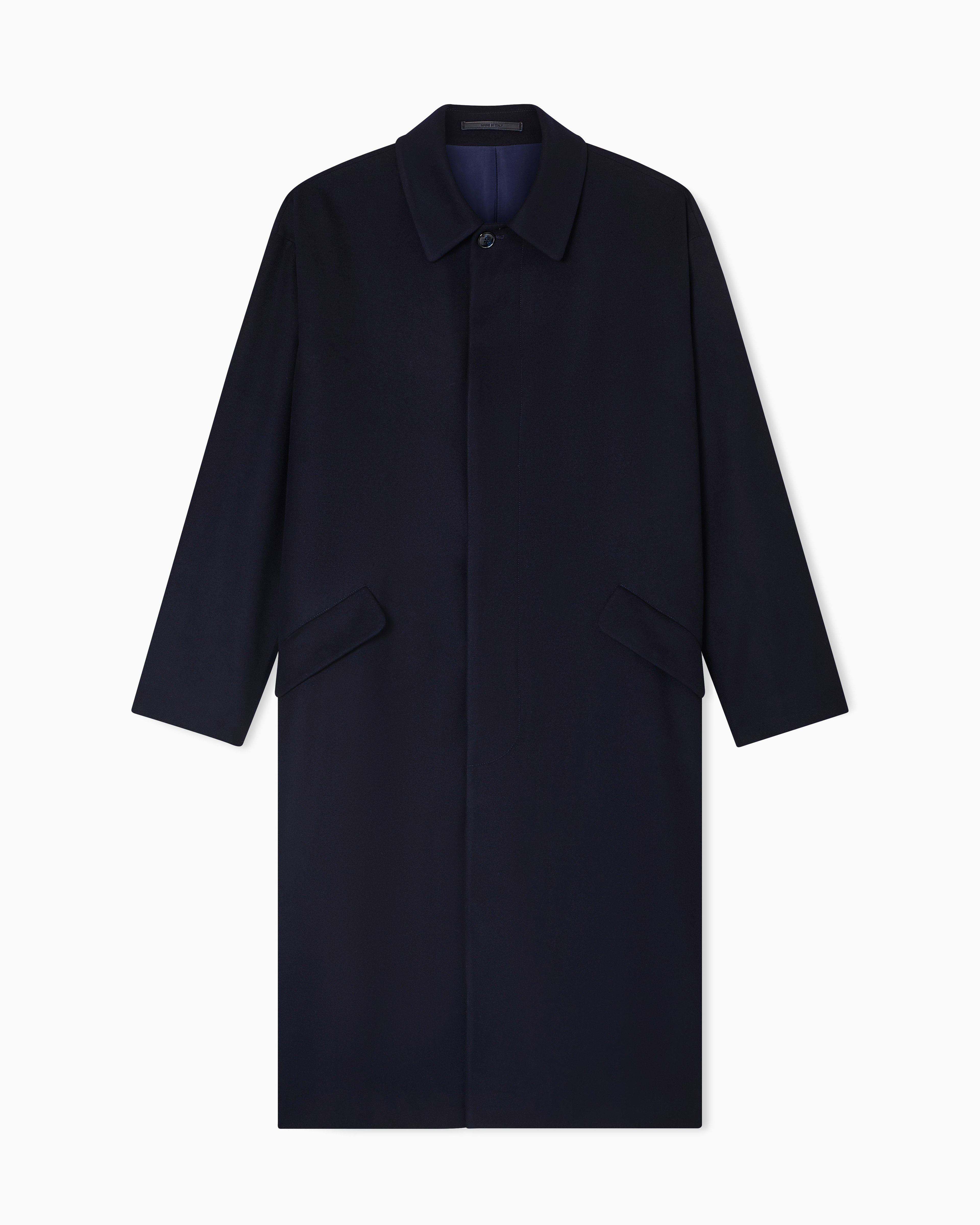 Single-breasted coat in cashmere cloth | Giorgio Armani US