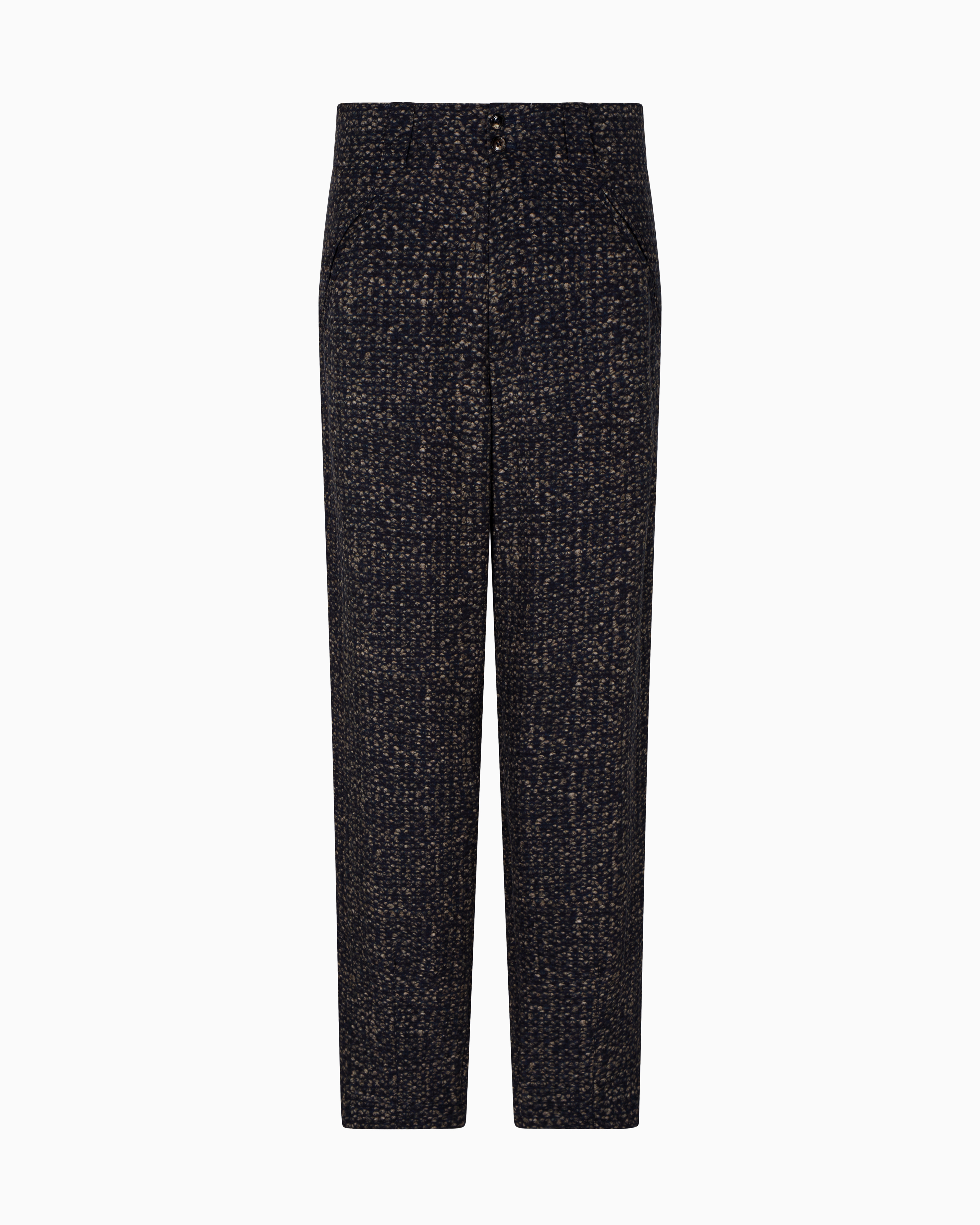 Giorgio Armani Asv Printed Cupro Flat-front Trousers