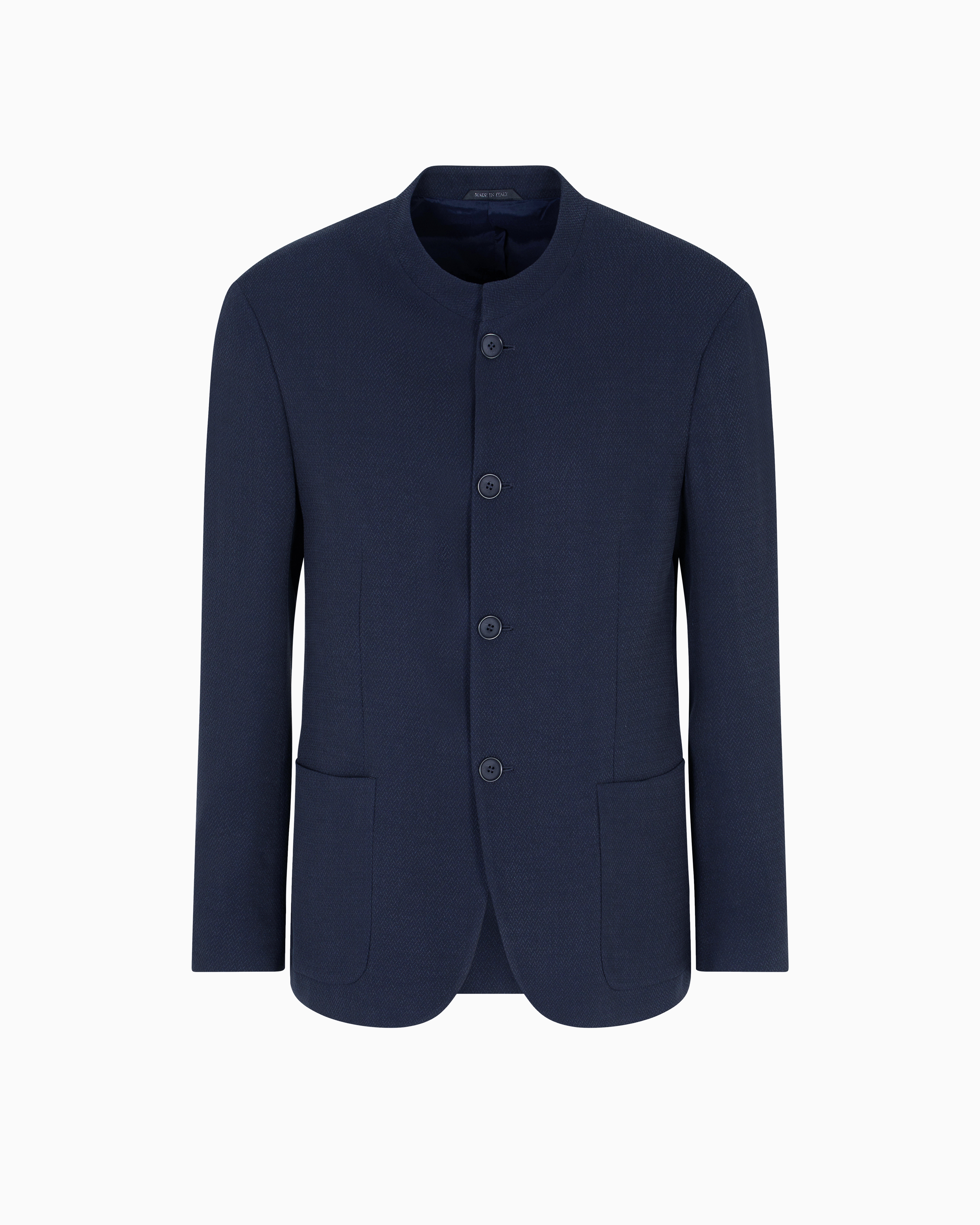 ジャケット・アウター EMPORIO ARMANI tailored jacket Cupro and viscose single-breasted jacket with a micro