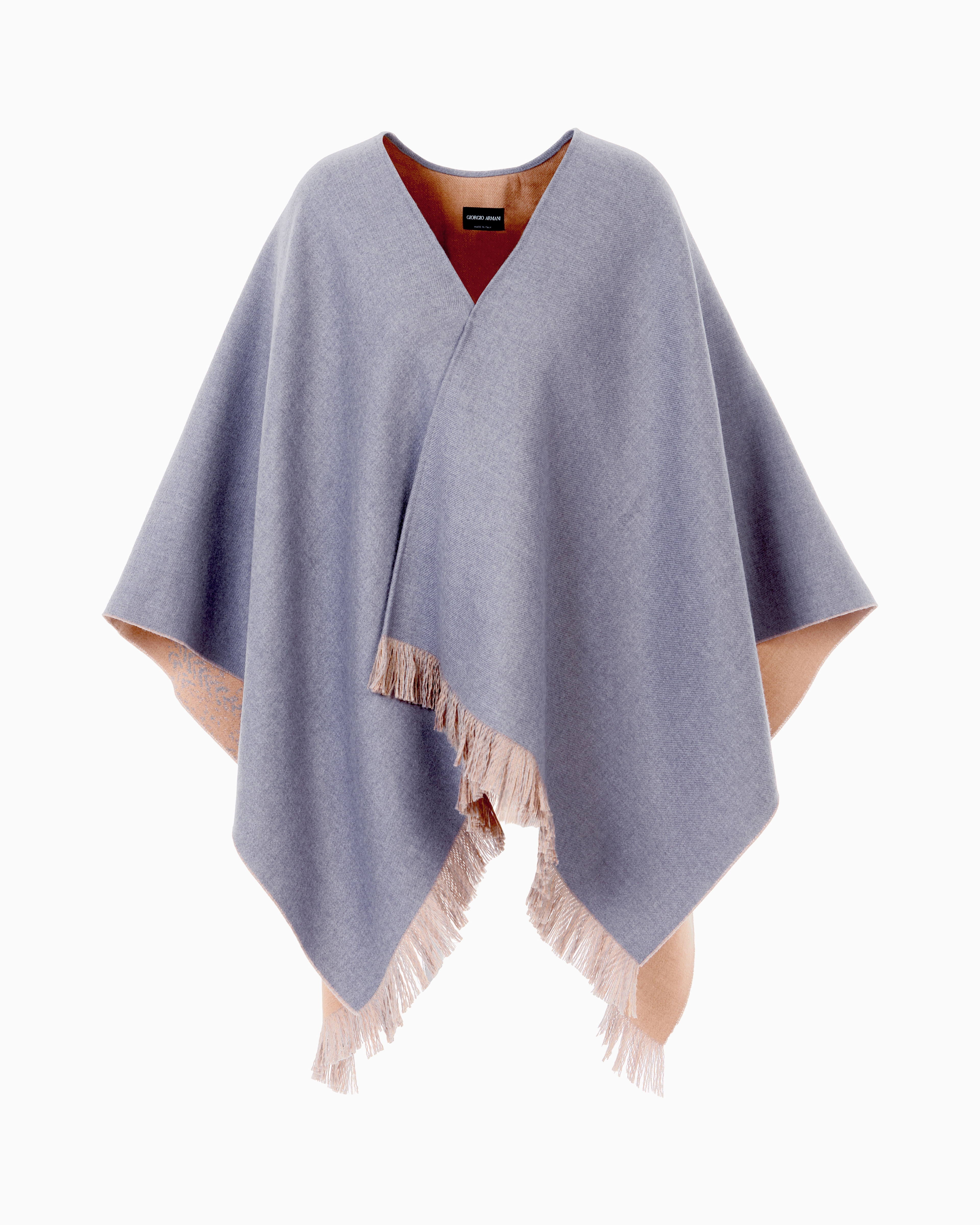 Giorgio Armani Cape En Laine Avec Logo Ga