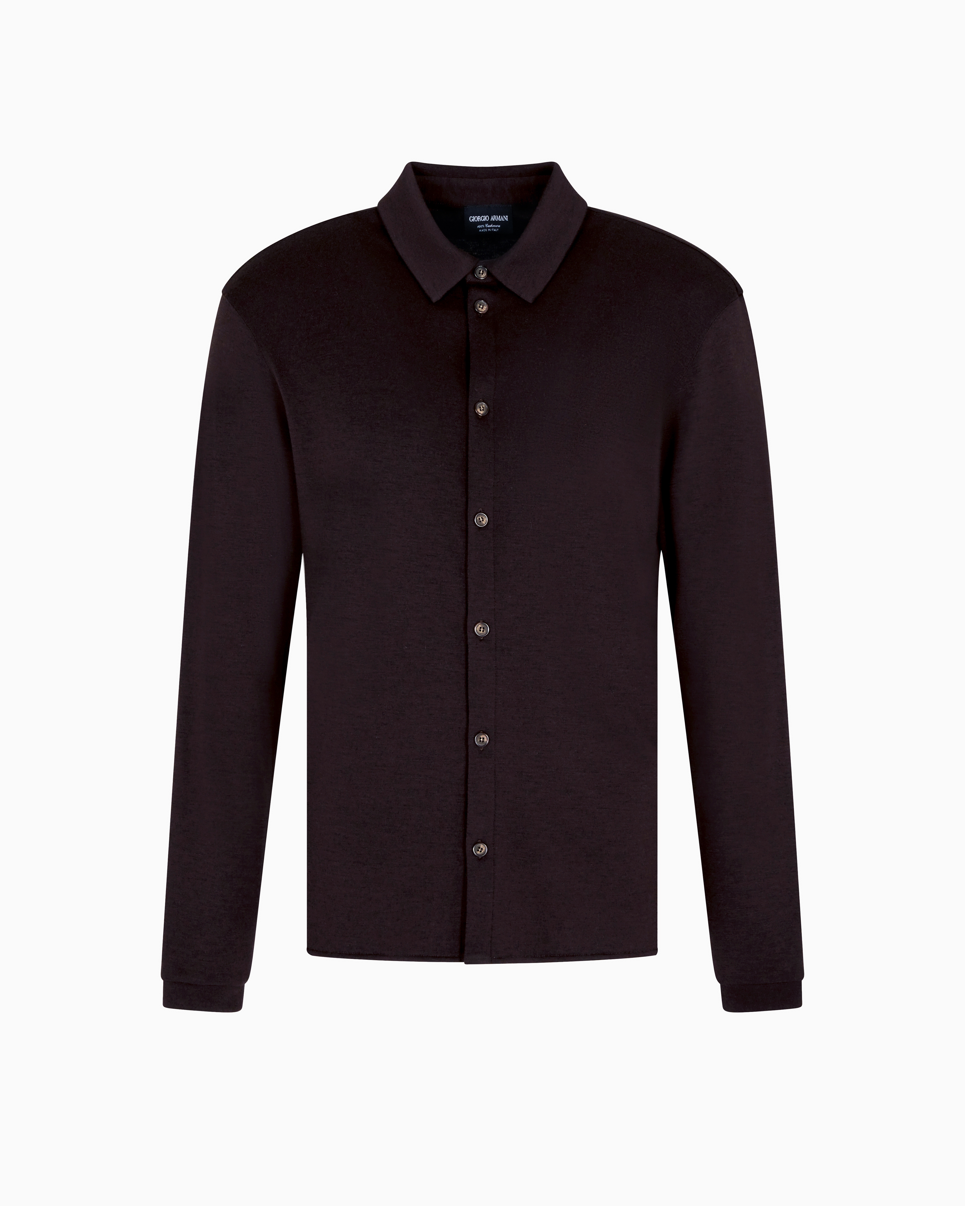 Giorgio Armani Pure Cashmere Interlock Shirt In Brown