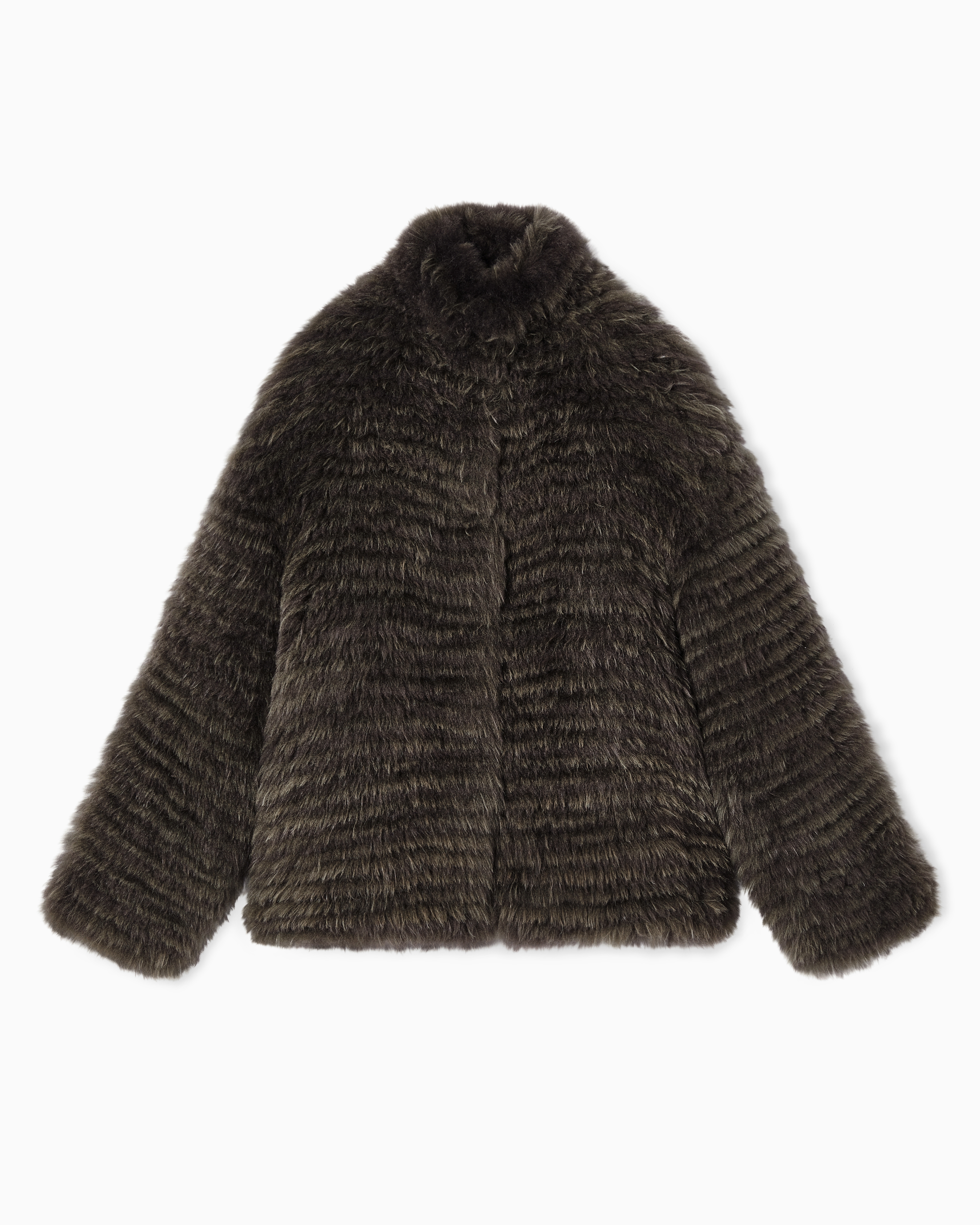 Giorgio Armani Two-tone Cashmere Oversized Blouson In Brown