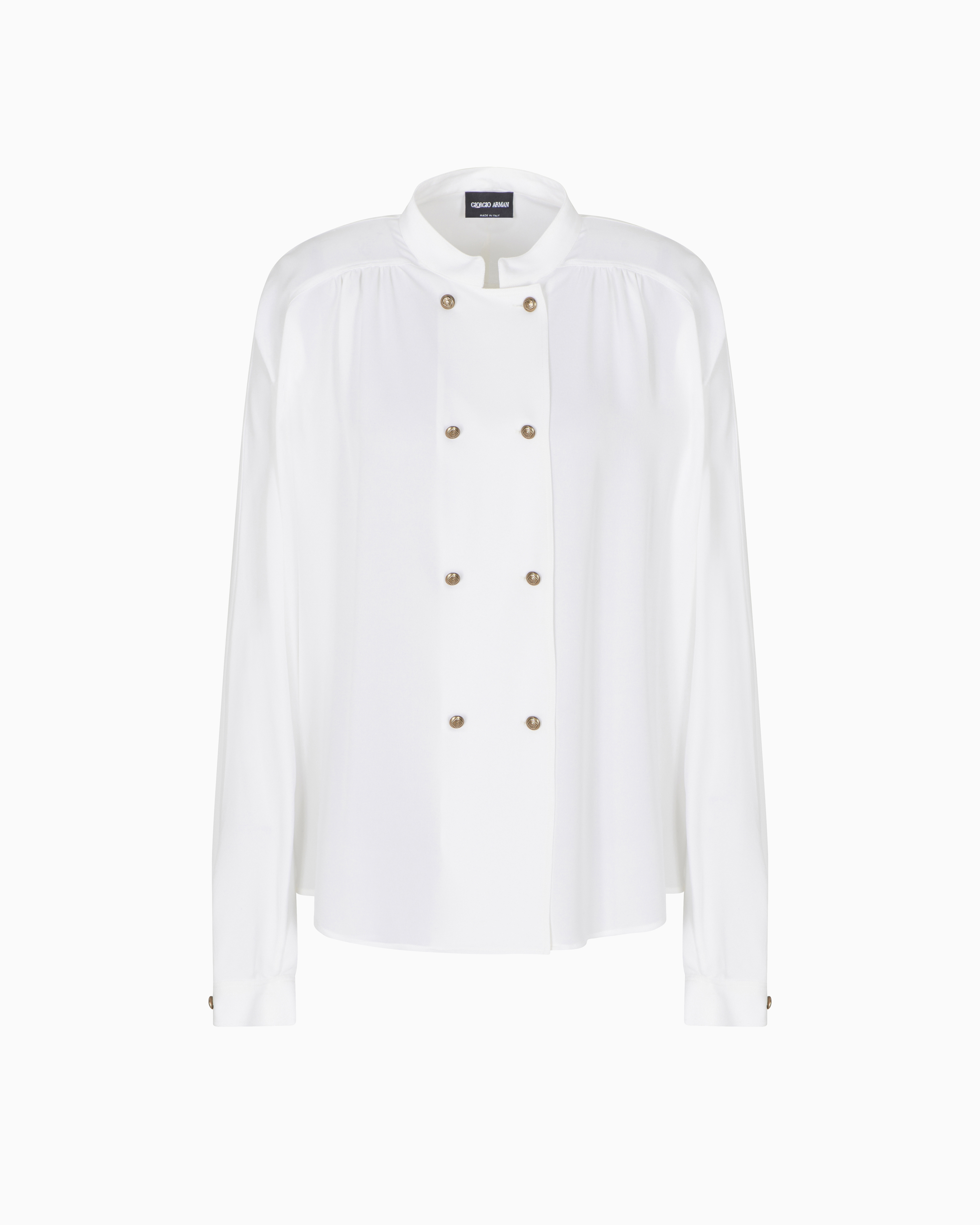 【関税&送料込】Giorgio Armani Viscose And Cupro With Silk L Cupro and viscose crew-neck blouse | Giorgio Armani