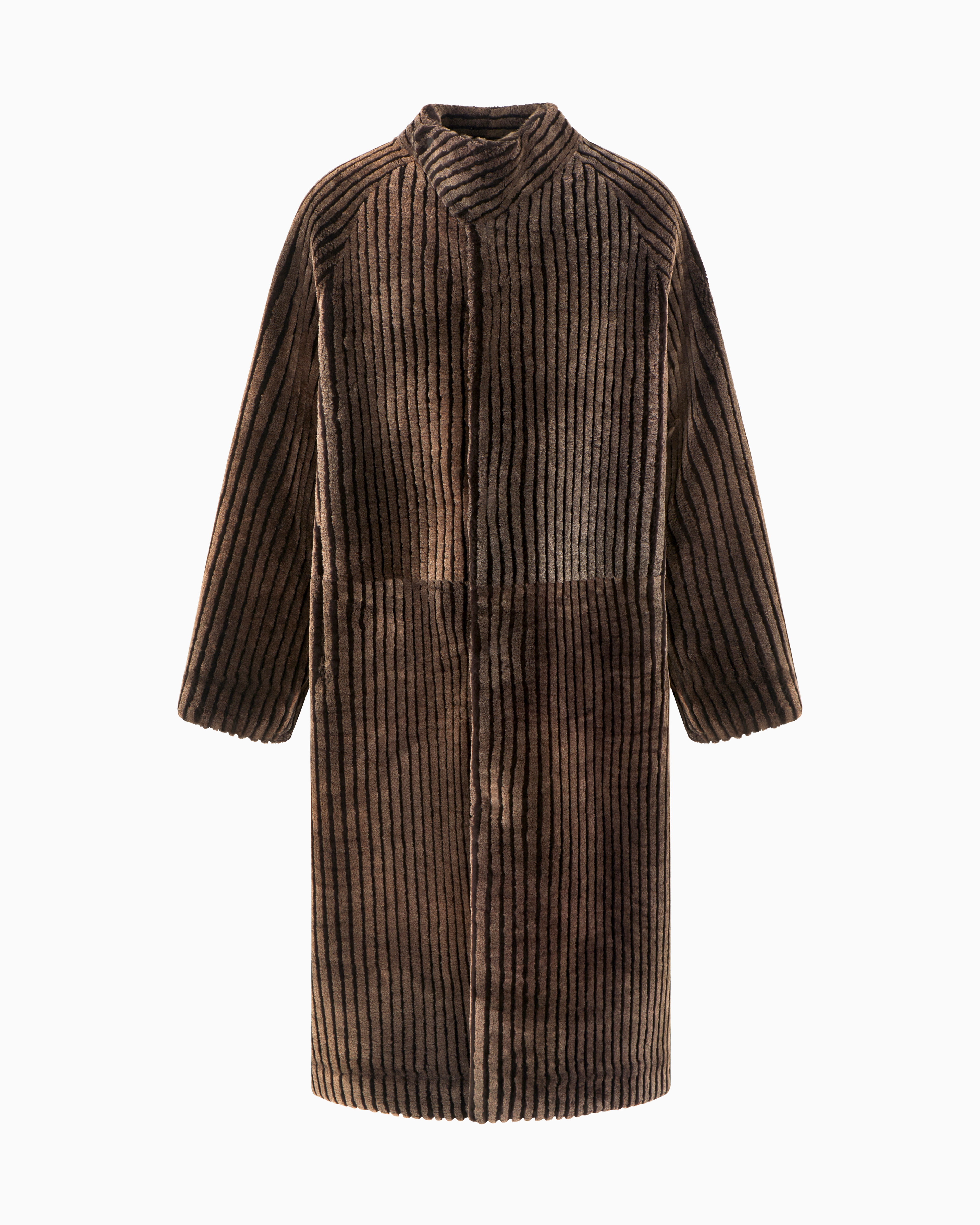 ジャケット・アウター ARMANI EXCHANGE - sheepskin flare coat Faux shearling jacket with belt | Armani Exchange