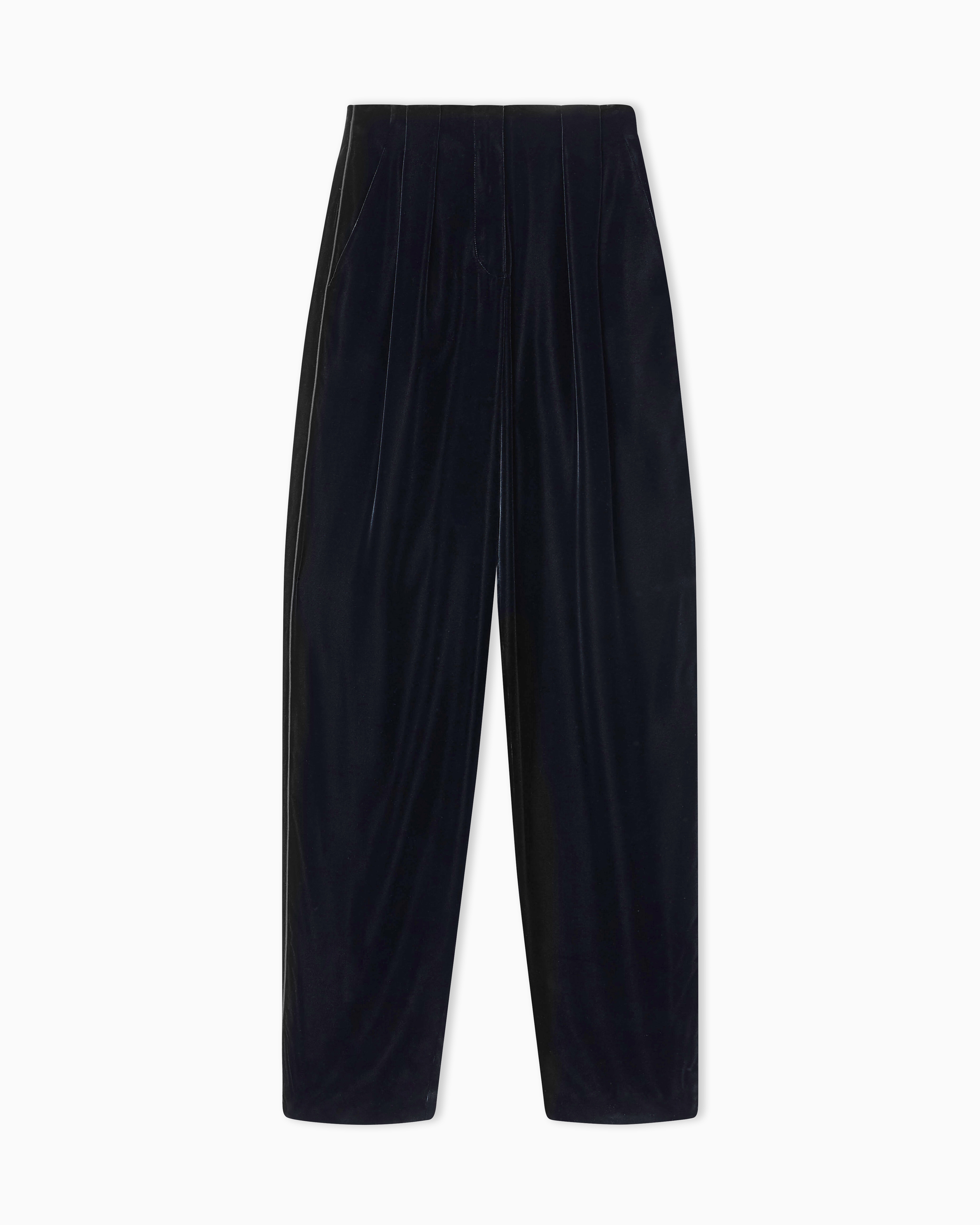 Giorgio Armani Straight-cut Velvet Trousers In Pattern